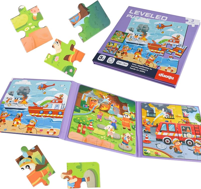 ASTARON Magnetic Puzzles for Kids, 16-20-25 Pieces Magnetic Jigsaw Puzzles for Travel, Travel Toys, Car and Airplane Activities for Kids