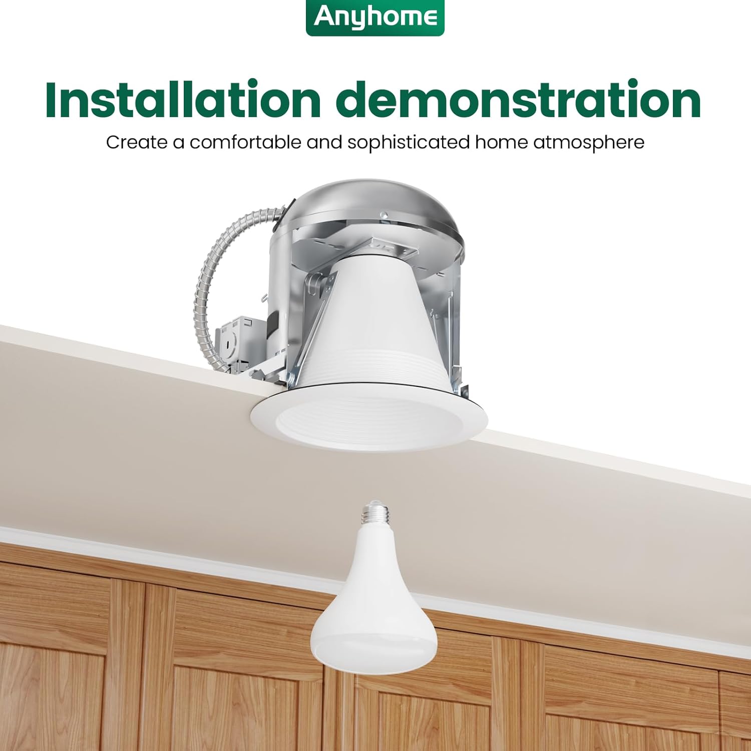 12 Pack Can Light Baffle,6 Inch White Baffle Recessed Can Light Trim,Recessed Can Trim Anti-Glare,All Metal Material,White