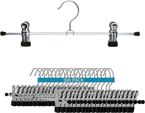 MAWA by Reston Lloyd - Percha antideslizante para pantalones y faldas con dos clips antideslizantes, estilo K30D, 12 pulgadas de ancho, juego de