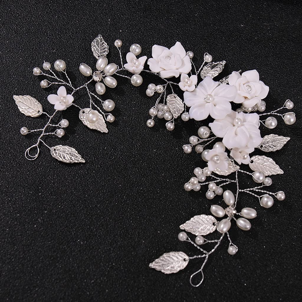 Diadema de Perlas cómoda que no aprieta para tocado de novia sin dolor