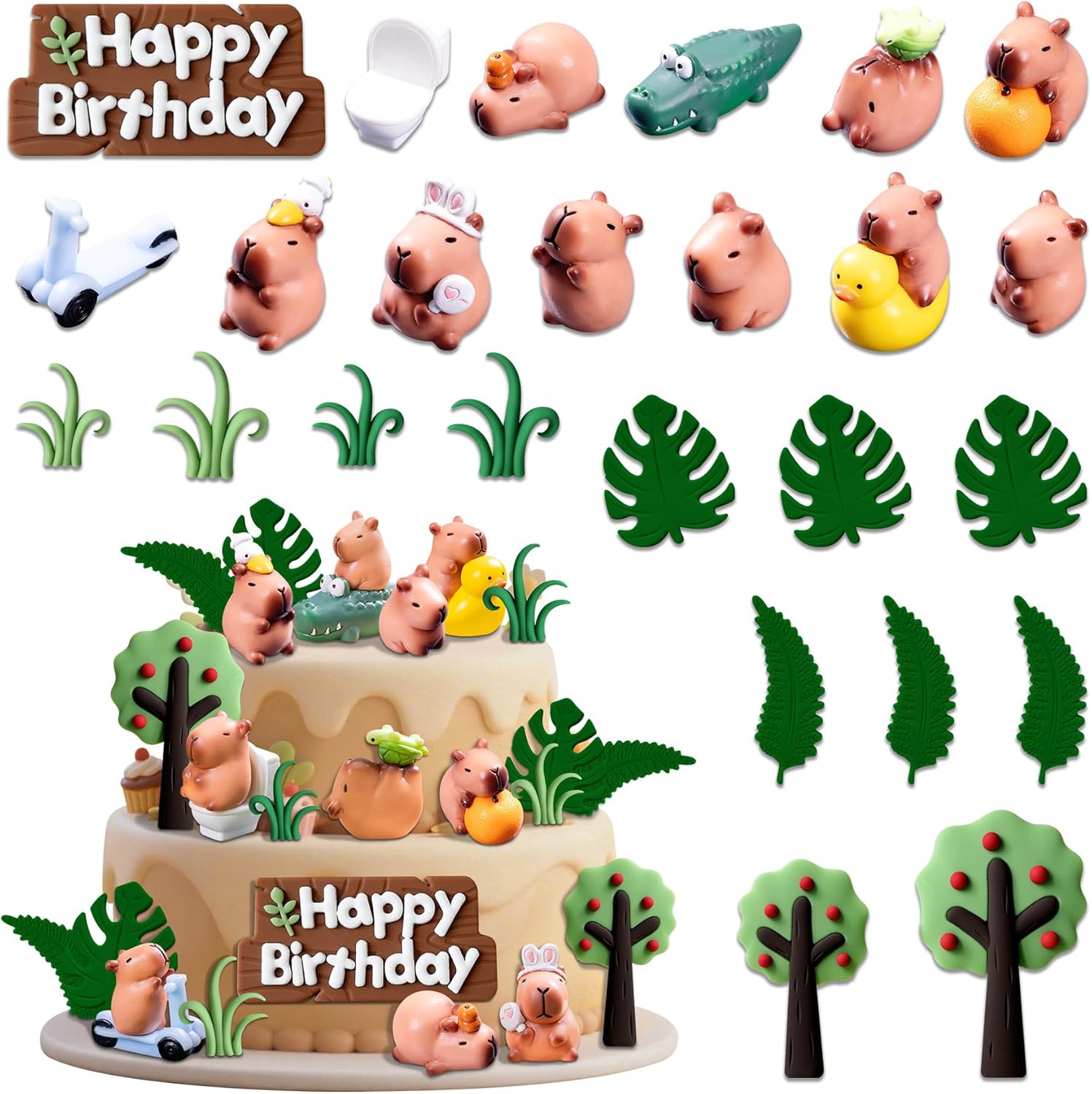 Capybara Cake Toppers Capybara Birthday Party Supplies
