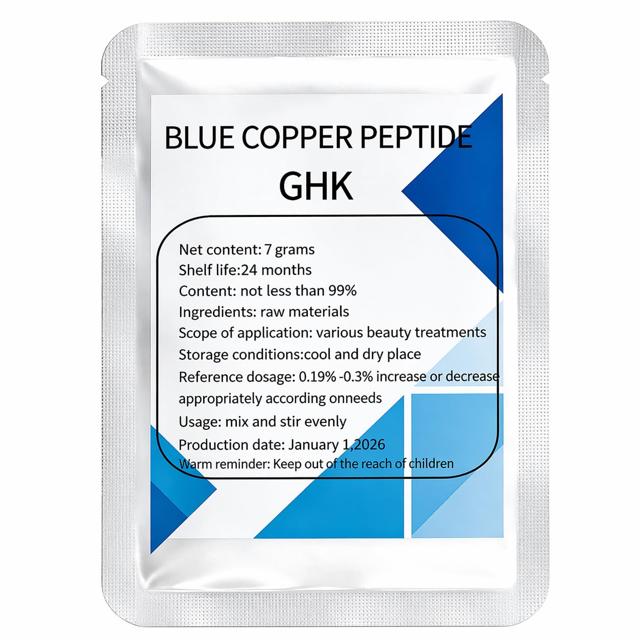 99% GHK-Cu Copper Peptide Powder CAS 49557-75-7 7g pack