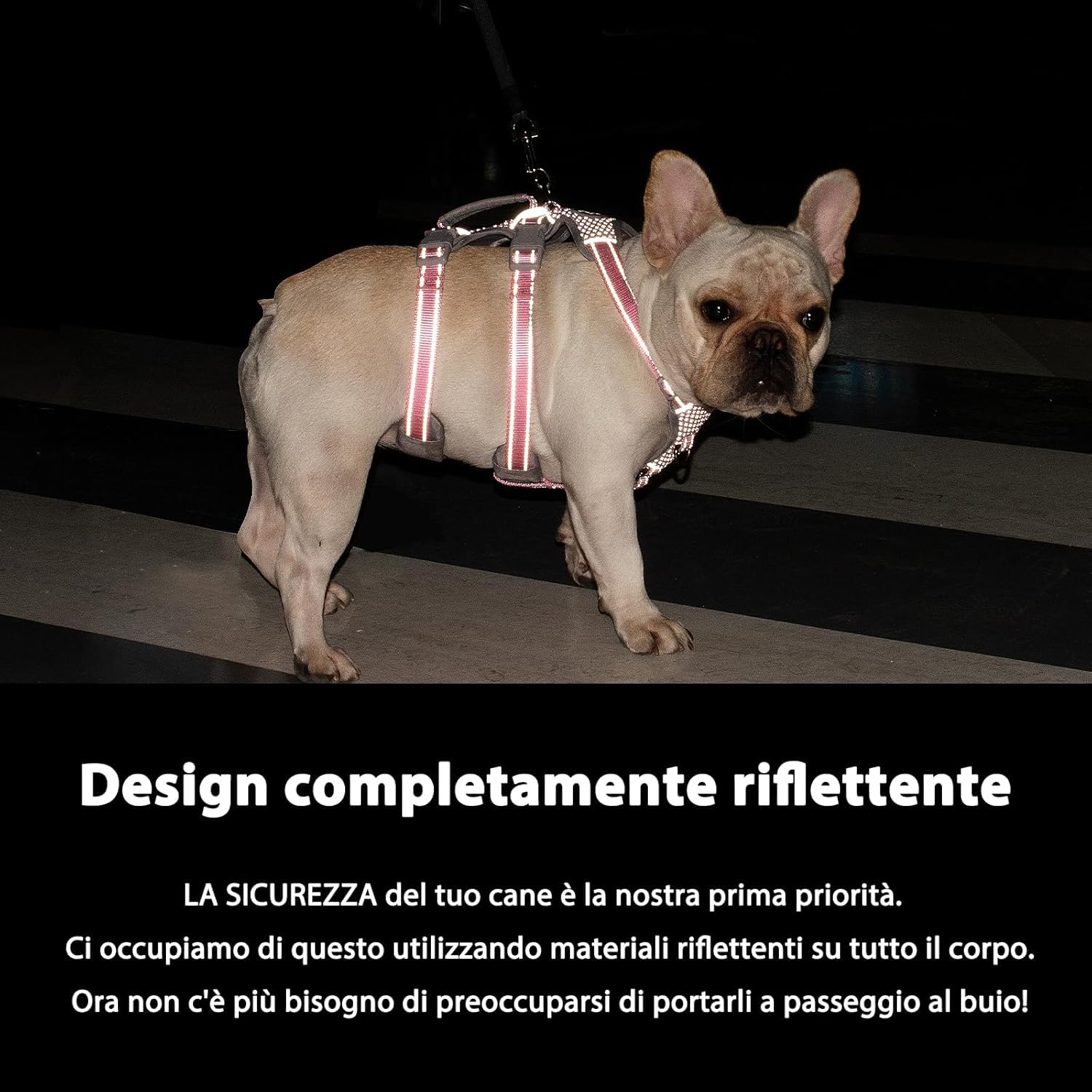 Huntboo Imbracatura a prova di fuga, imbracatura per cani antiscivolo a prova di fuga, imbracatura riflettente con maniglia, traspirante, regolabile per cani di piccola taglia da passeggio