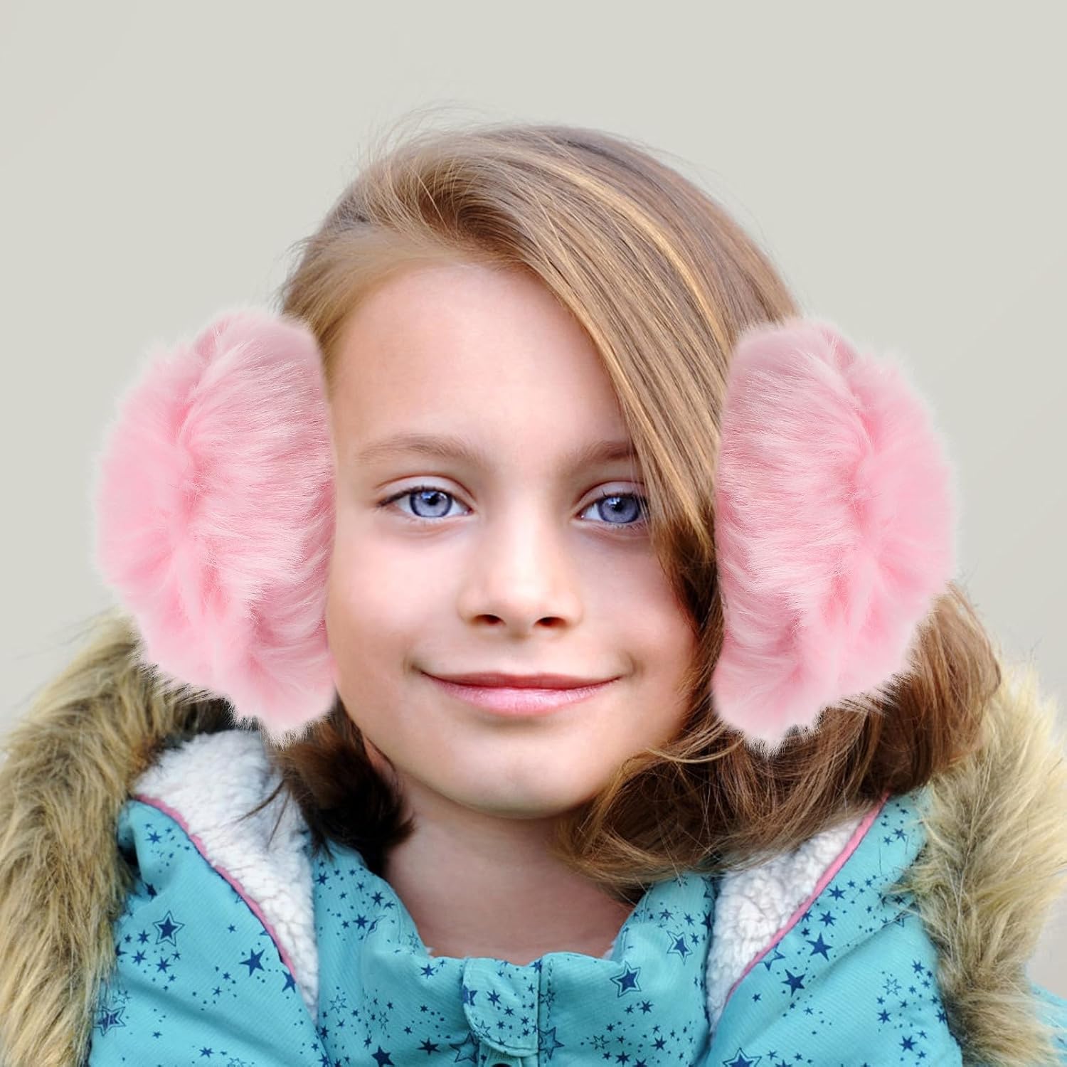 Winter Earmuffs for Men Plush Pink Ear Cover Back-wear Warm Ear Protector Comfortable for Outdoor Cold Weather