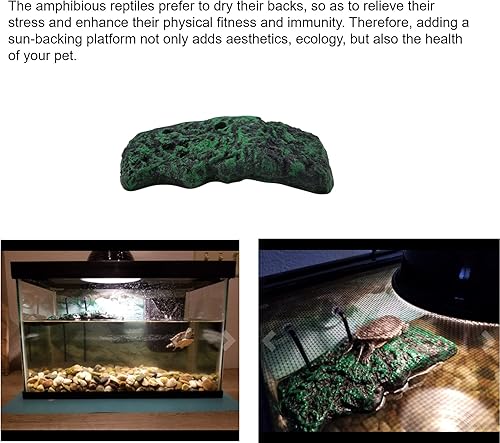 Miniatura 4 de DAUERHAFT Plataforma de tortuga para tomar el sol, plataforma de tortuga, tortuga de agua automática, isla flotante, muelle rectangular de terrapin