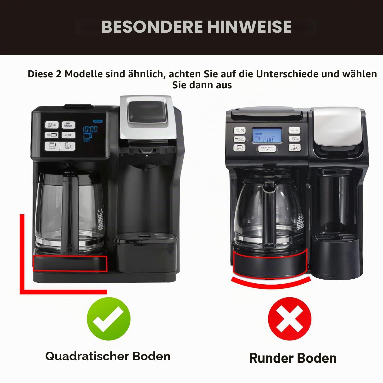 12-Tassen-Ersatz-Glaskanne für Kaffeemaschine Hamilton Beach 46310, 49980R, 49976, 49350, 49980A, 49980Z, 49983, 49618, 46300, 49966, 1 Packung