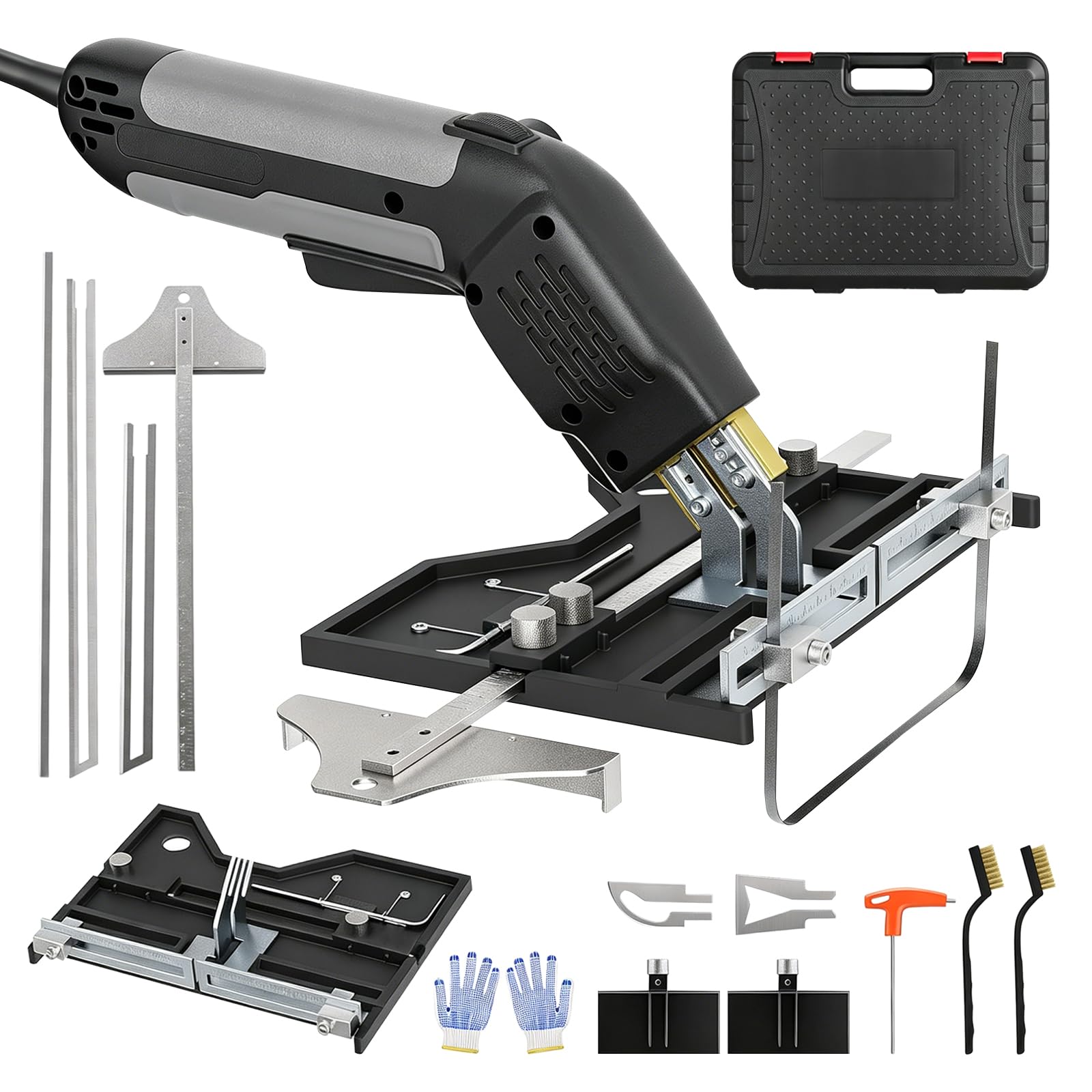 Styroporschneider, Styrocutter Elektrischer Heißschneider 300W Heißes Messer Stoffschneider Schneidwerkzeug Schaumschneider Set mit 5 Klingen zum Schneiden von Stoff/Gummi/Seil/Kunststoff/Acryl