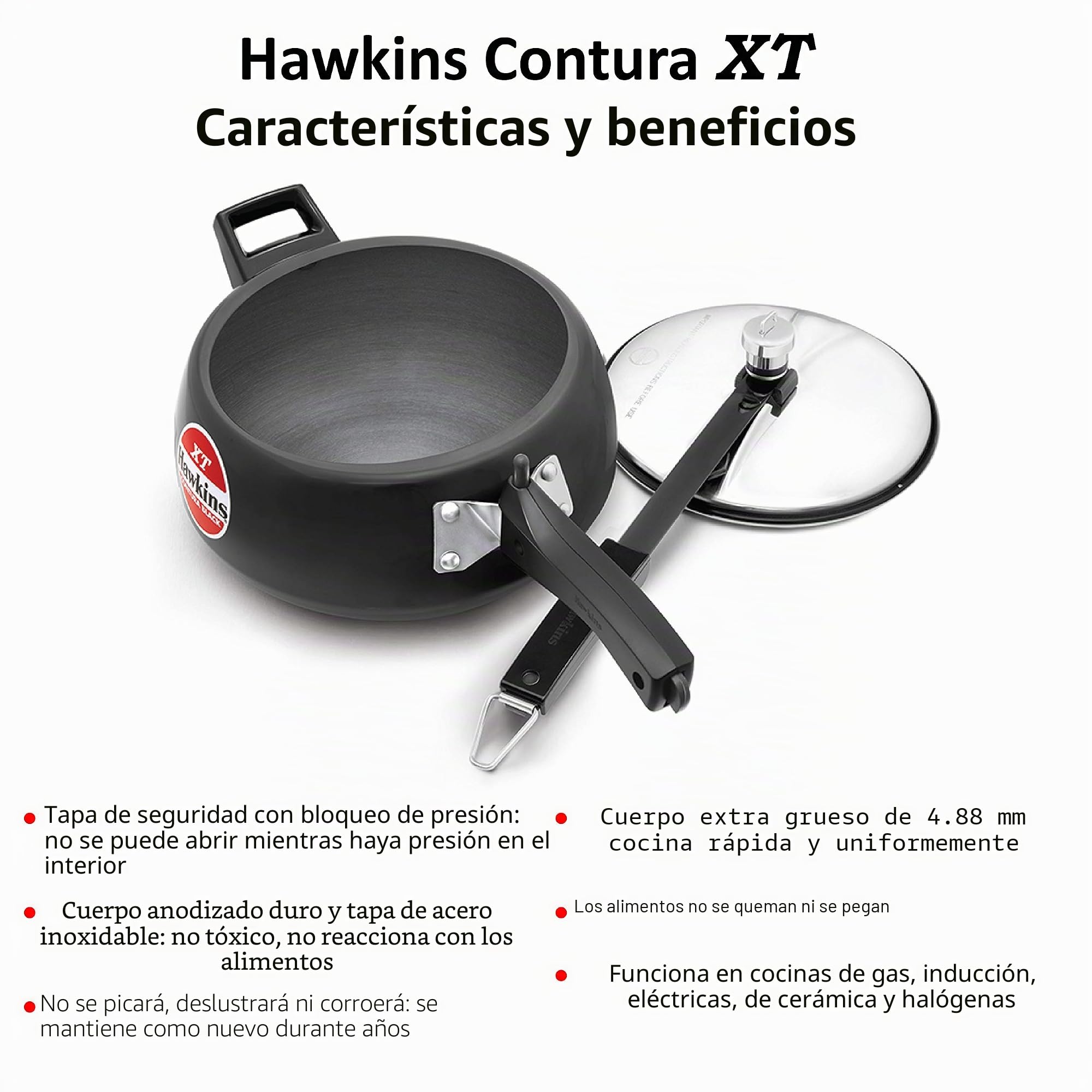 Hawkins Contura Black XT 3.5 Litre Pressure Cooker