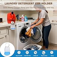 Vista 2 de Portavasos para detergente para ropa, paquete de 2, no más desorden ni fugas, fácil de instalar, adecuado para la mayoría de tamaños de botellas