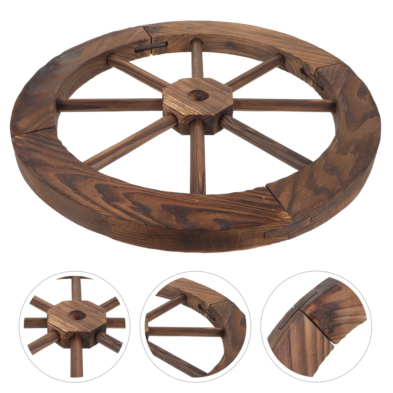 UKCOCO Wanddekoration Rad 40cm Durchmesser Rundes Raddekor für Gartenwand und Hochzeitsfeier im Vintage Stil