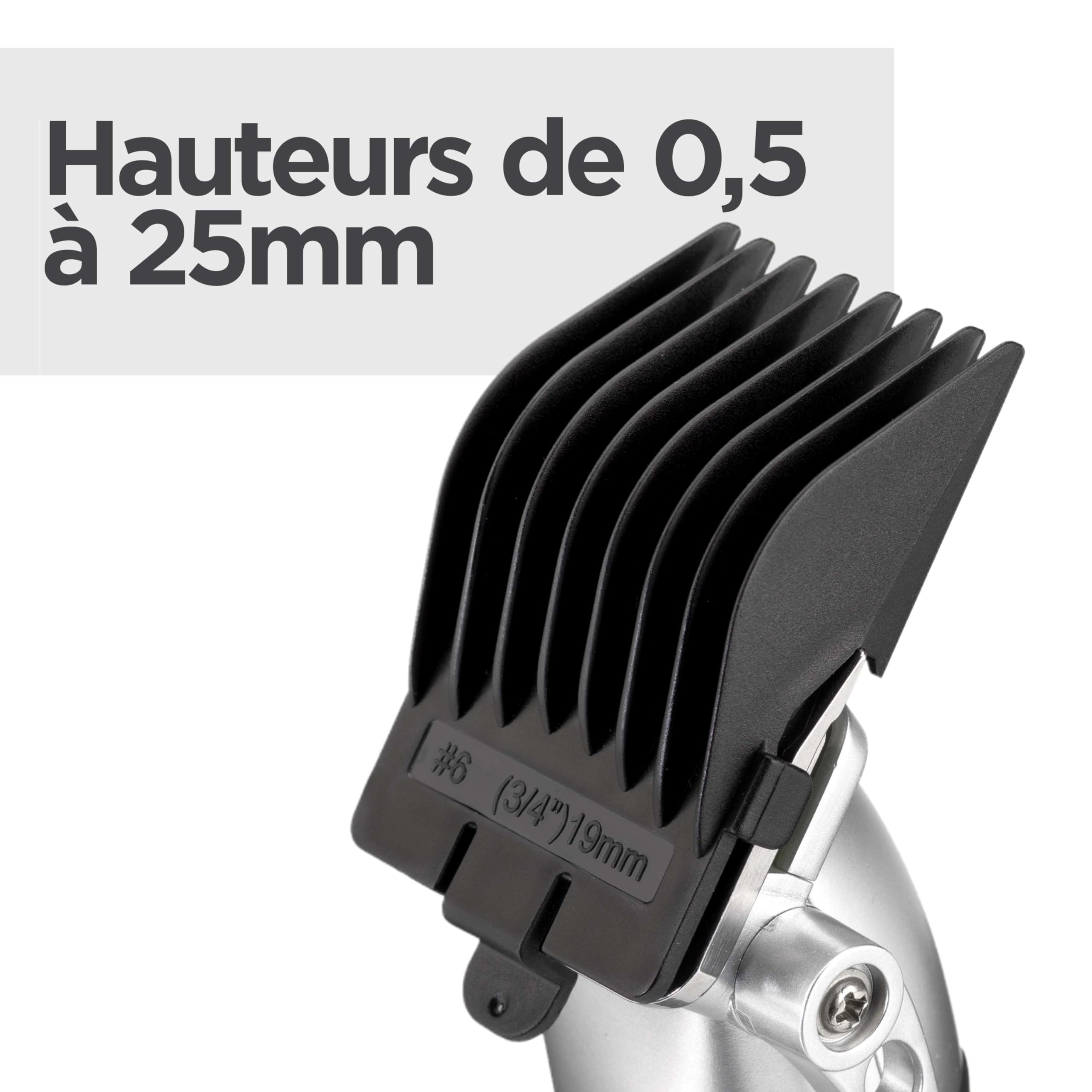 BaByliss E812E Tondeuse cheveux sans fil Lithium Power, batterie Lithium, charge rapide, lames acier japonais, 8 sabots