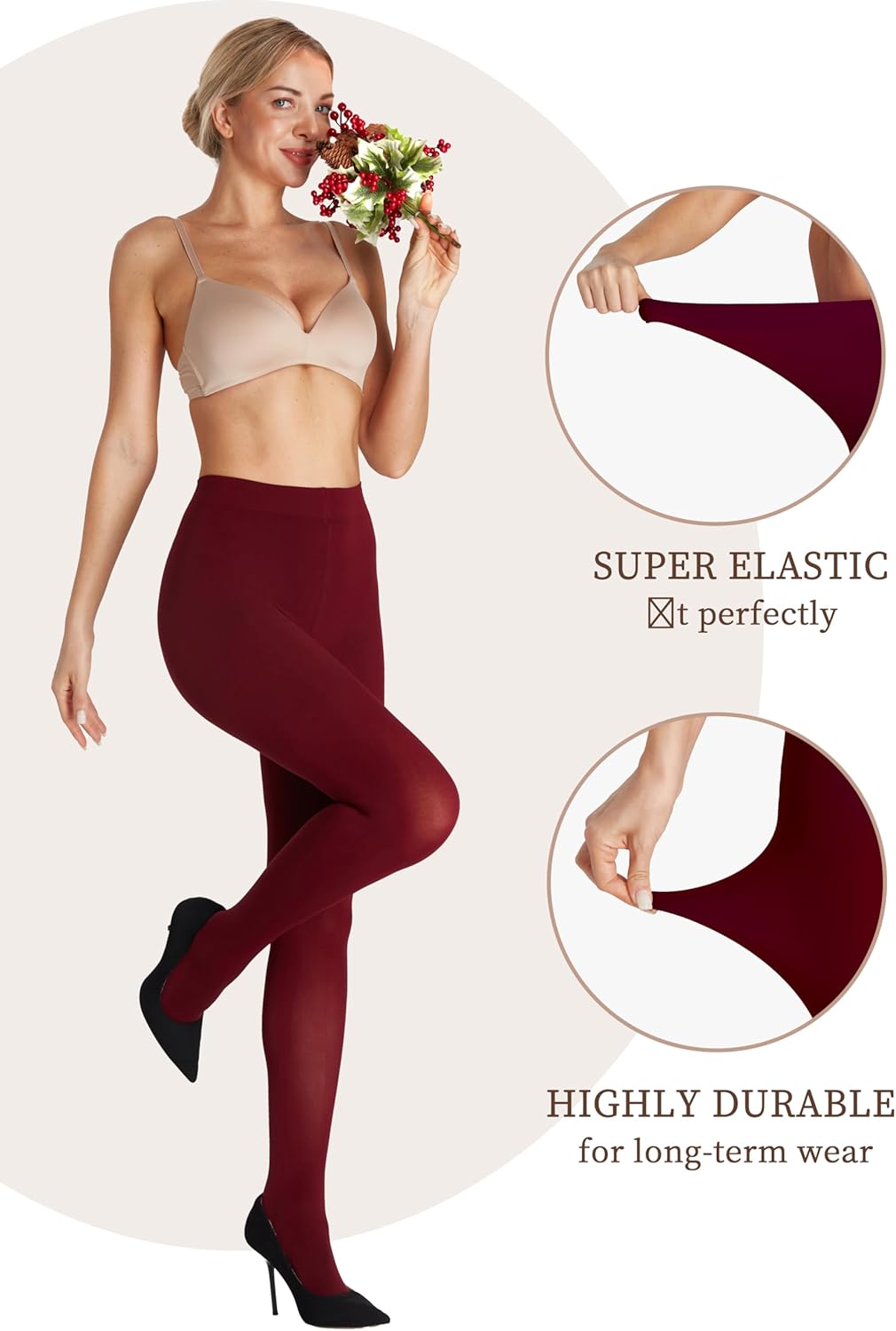 2Pairs Opaque Tights for Women 80D High Waist Womens Stockings Soft & Elastic Women’s Pantyhose with 20+ Colors - Image 4