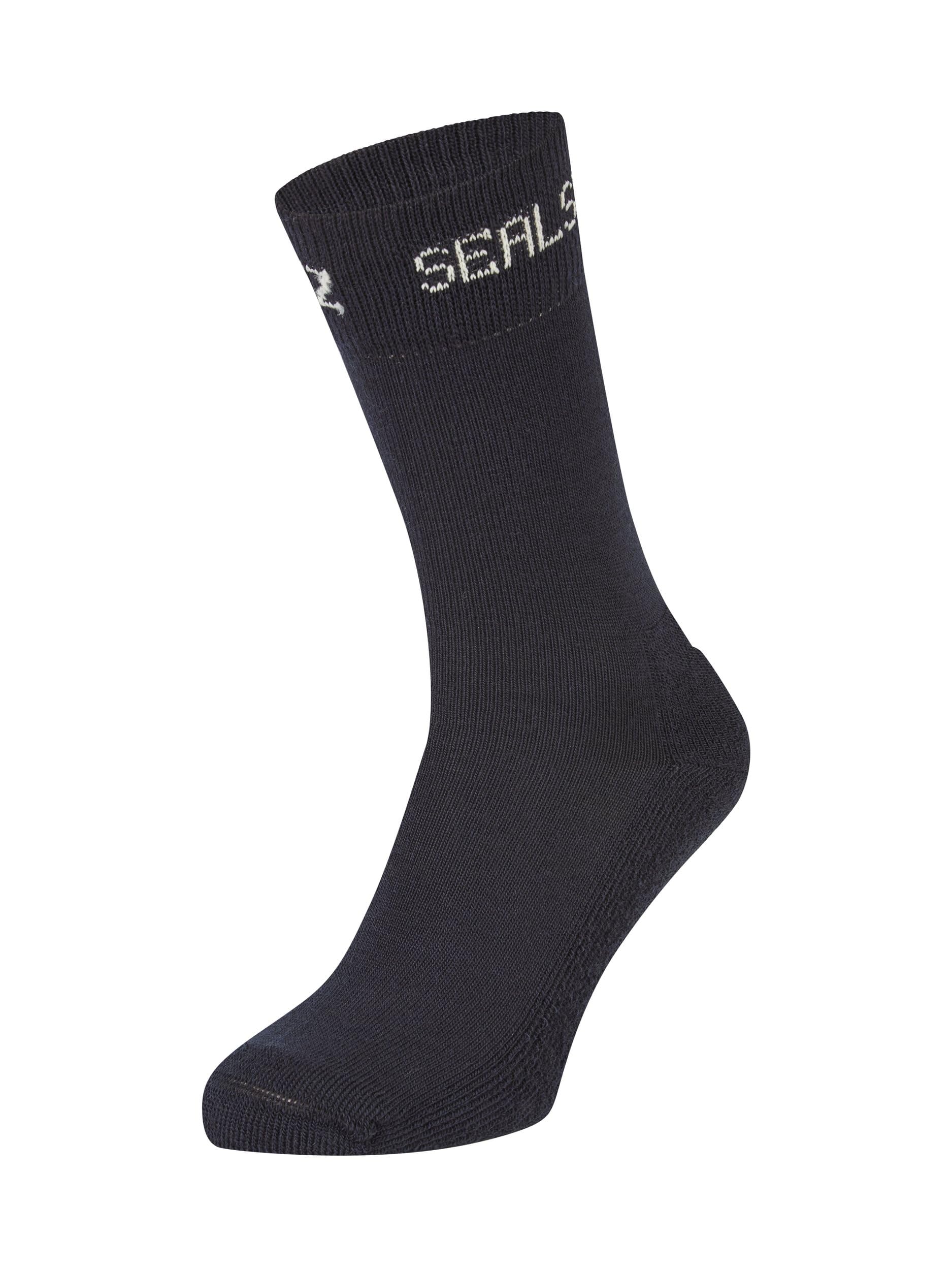 SEALSKINZ | Suffield | Unisex Premium Solo Merino Liner Wool Sock | Extreme Comfort | L - Navy Blue