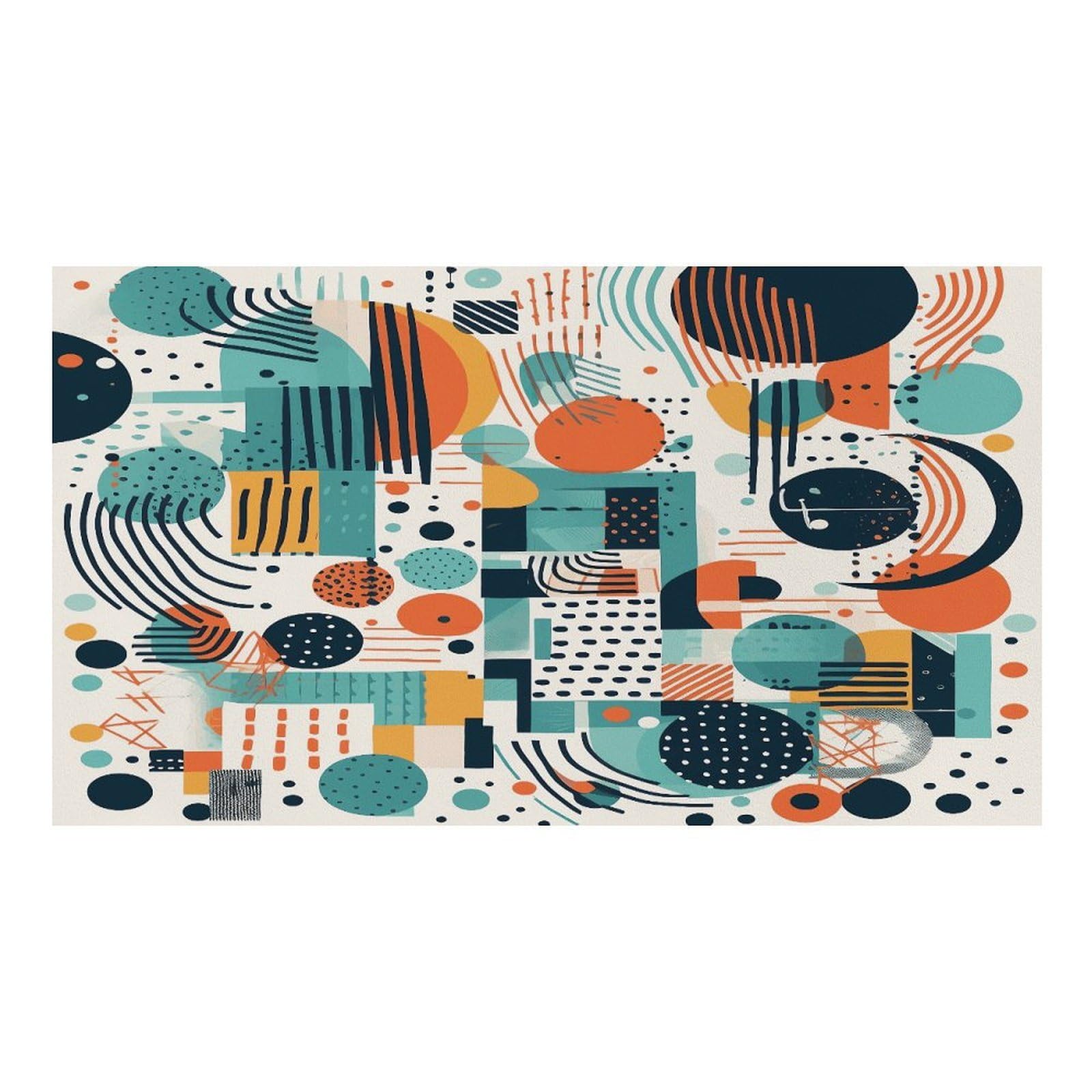 Shapes and Curves Tapis de nourriture pour chat – Tapis d'alimentation antidérapant pour chien, facile à nettoyer pour la nourriture et l'eau, tapis de gamelle pour chien et chat 43,2 x 76,2 cm
