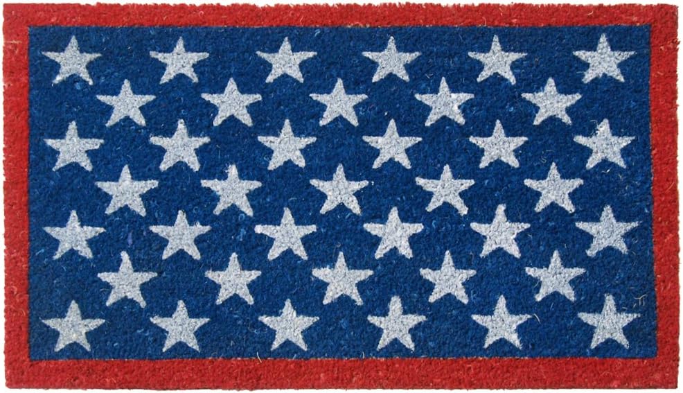 Rubber-Cal "Red, White and Blue" Patriotic Door Mat, 18 by 30-Inch