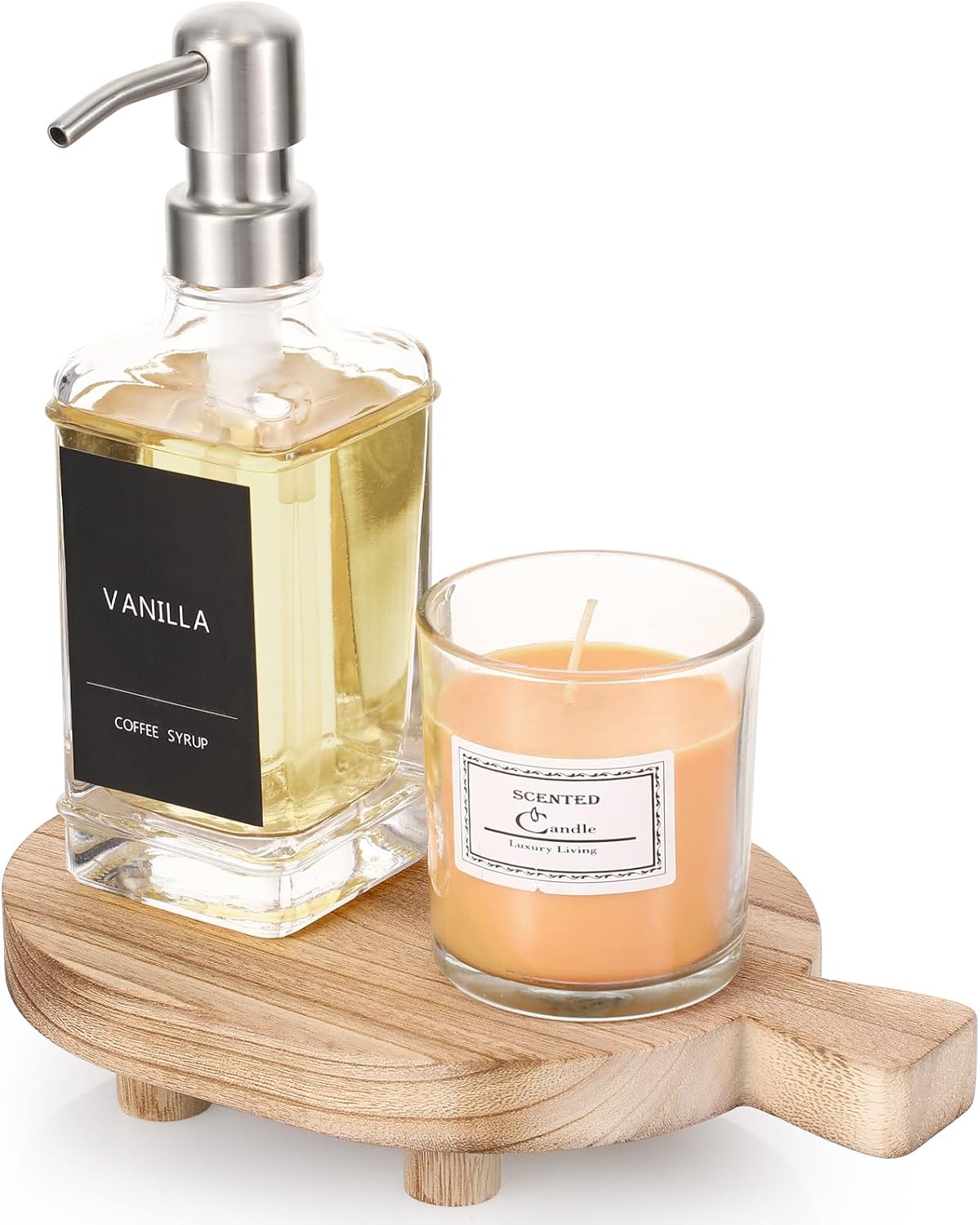 Amazon.com: POVTOKA Wood Pedestal Stand, Farmhouse Wood Riser for ...