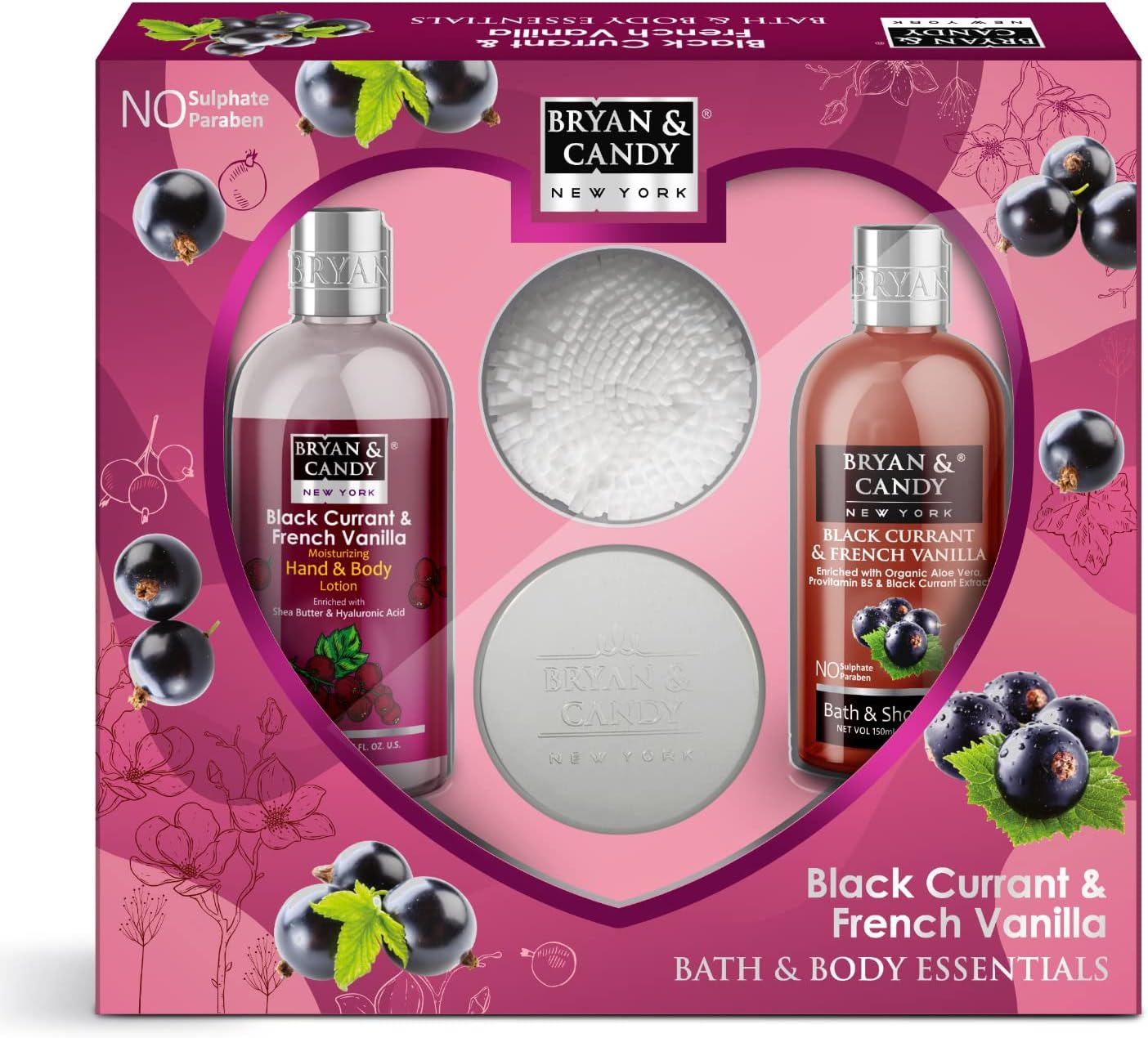 Bryan & Candy Black Currant And French Vanilla Heart Combo Kit Women's Day Gift Set For Women and Men