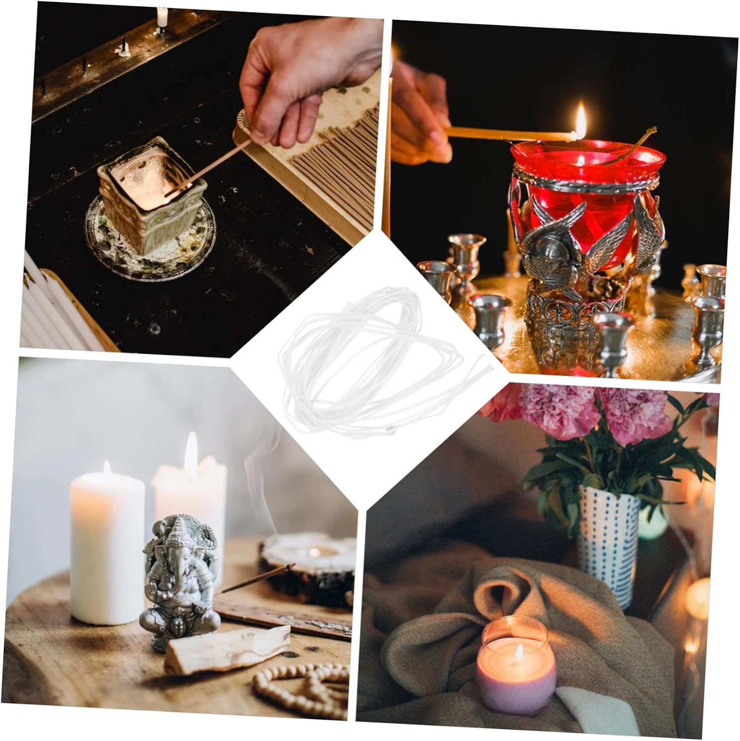 1bag DIY Candle Wicks Long Cotton Thread for Candle Making Pre-Waxed Essential Accessory for Aromatherapy Safe and Durable