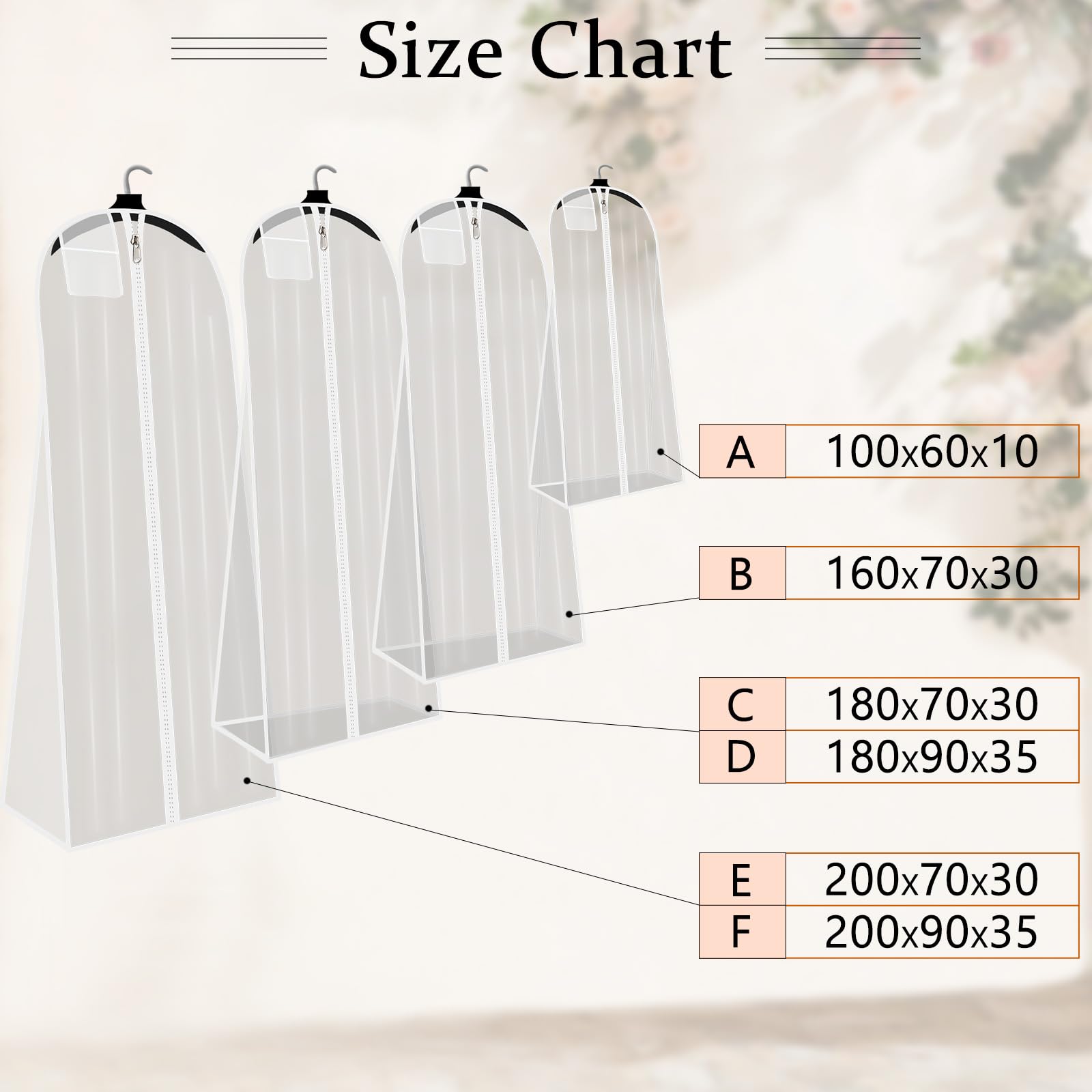 Amazon.com: Clear Garment Covers for Wedding, Bridal, Prom, Formal Dresses,  Set of 2 : Home & Kitchen