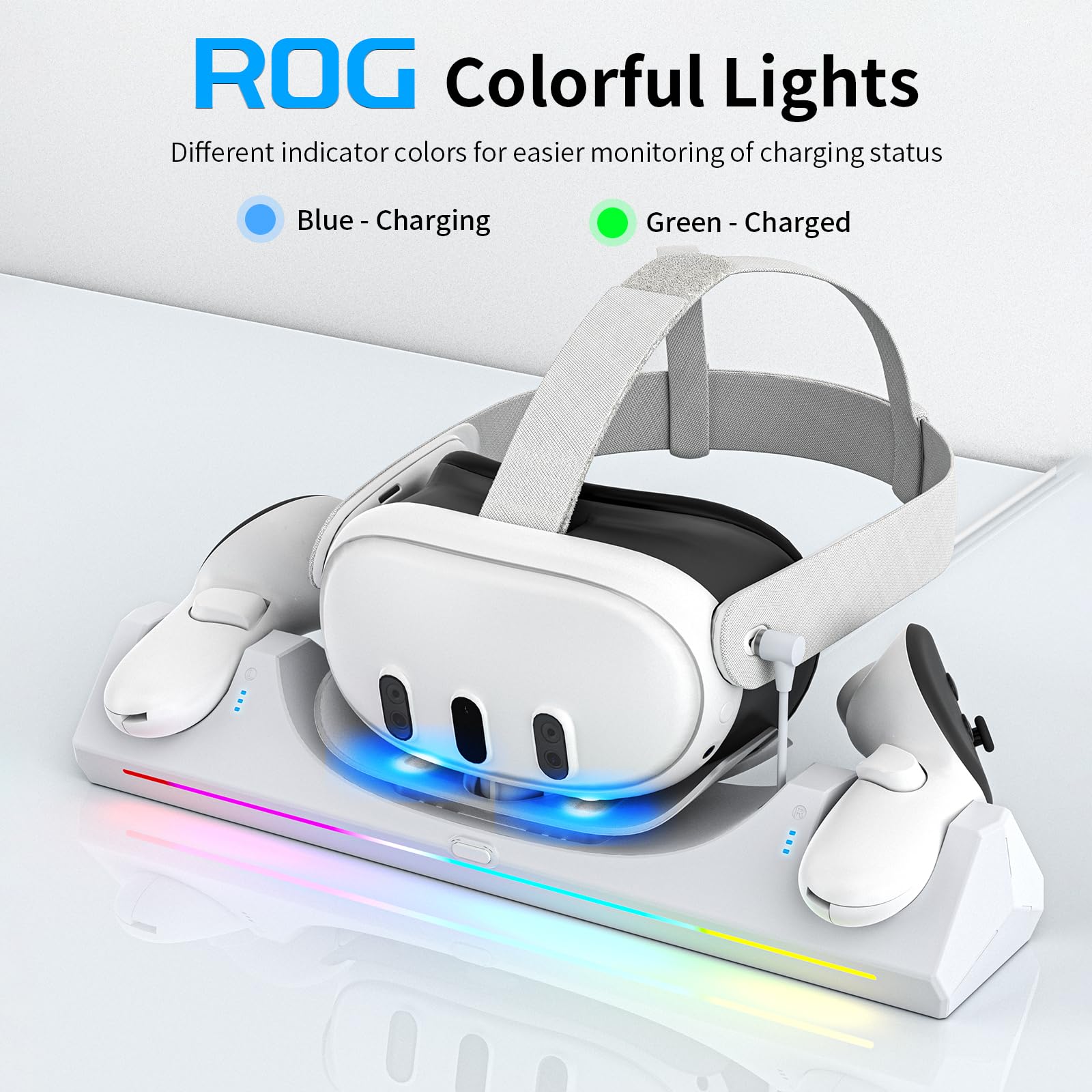 Amazon.co.jp: Meta Quest 3 充電ドック用: 30W 高速充電ROG カラフル