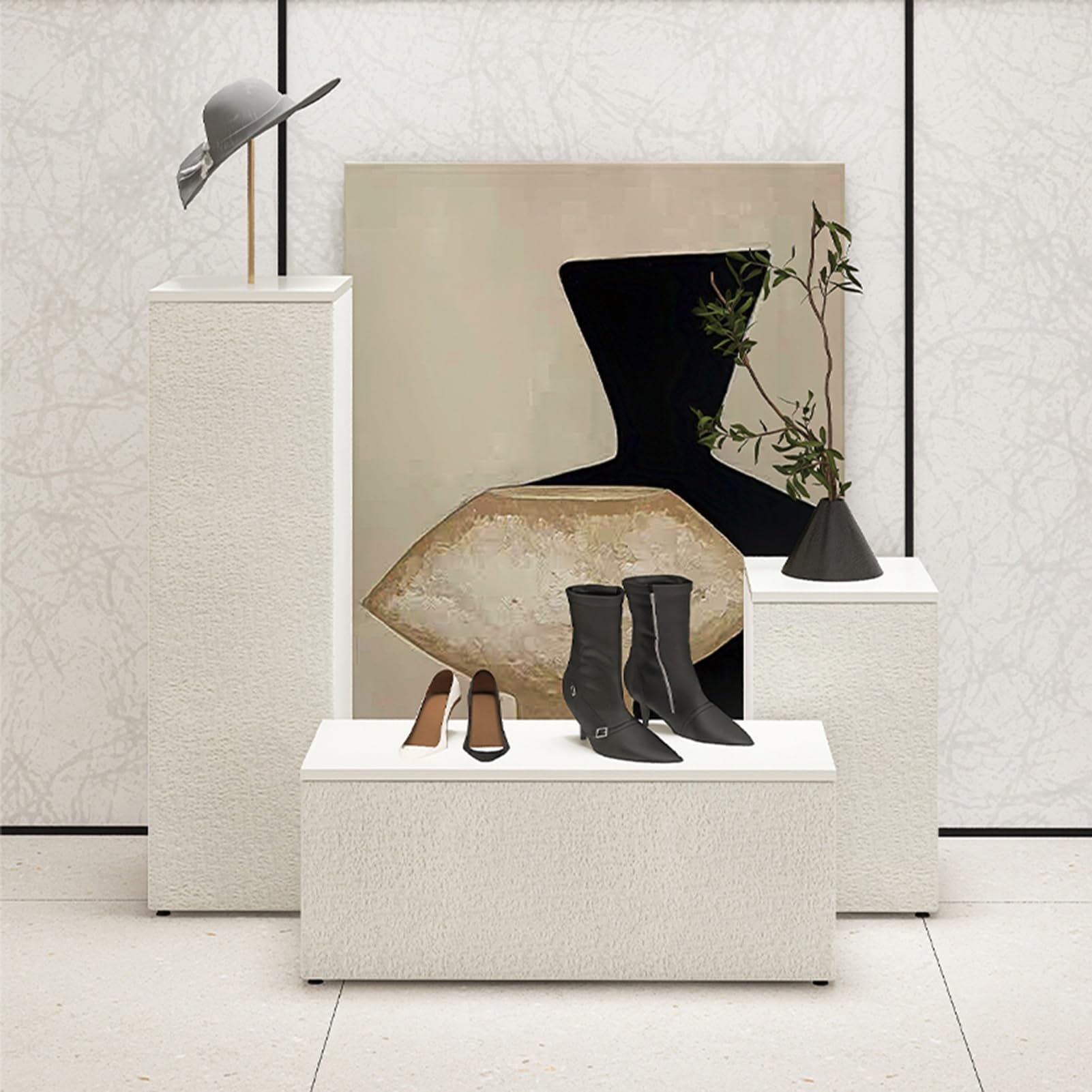 Cube Display Riser Pedestal Stand for Clothing Stores, Wedding Events & Dessert Decorations - Versatile Display Riser Box (40x50x40cm) for Enhanced Product Presentation