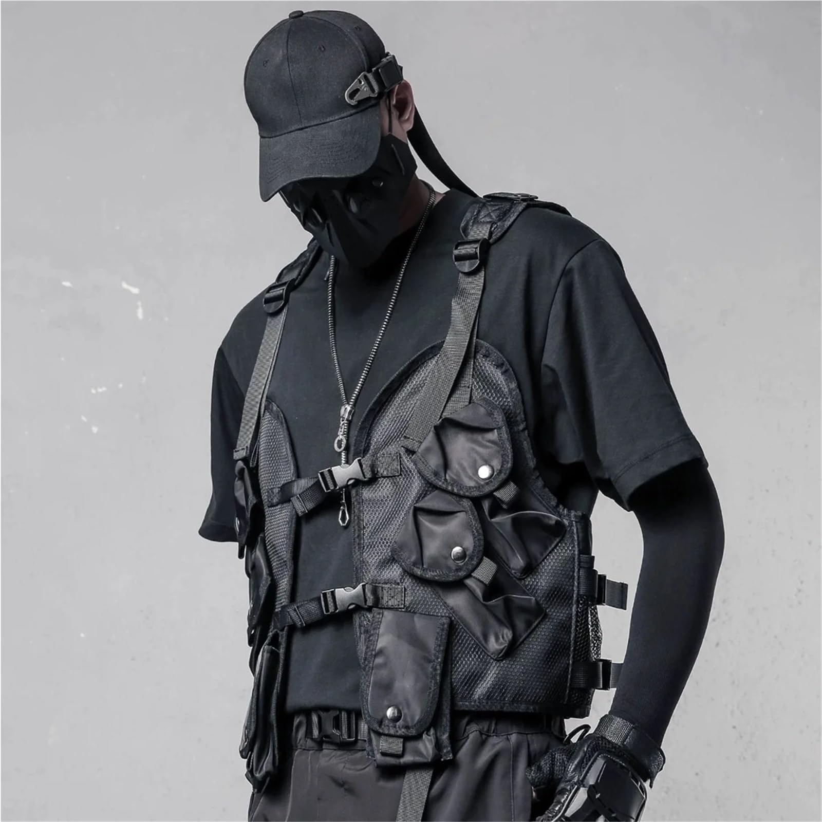 Chaleco Multibolsillos Chaleco de Carga Impermeable y Funcional for Exteriores, for Hombre y Mujer, sin Mangas, con múltiples Bolsillos para Cámping Fotografía Caza