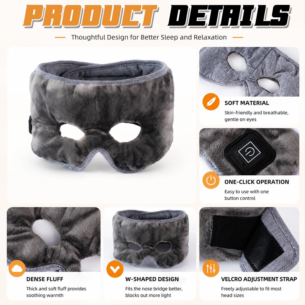 Coussin chauffant pour le visage, masque de soulagement thermique avec 3 réglages de température, couverture chauffante pour sinusite, migraines hormonales et maux de tête tendus