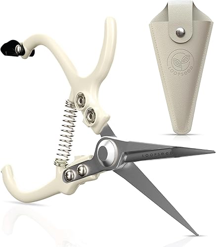 Miniatura 10 de Tijeras de podar para plantas con funda de cuero vegano, tijeras de recorte de jardín con funda para cinturón, recortadores de bonsái, recortadores