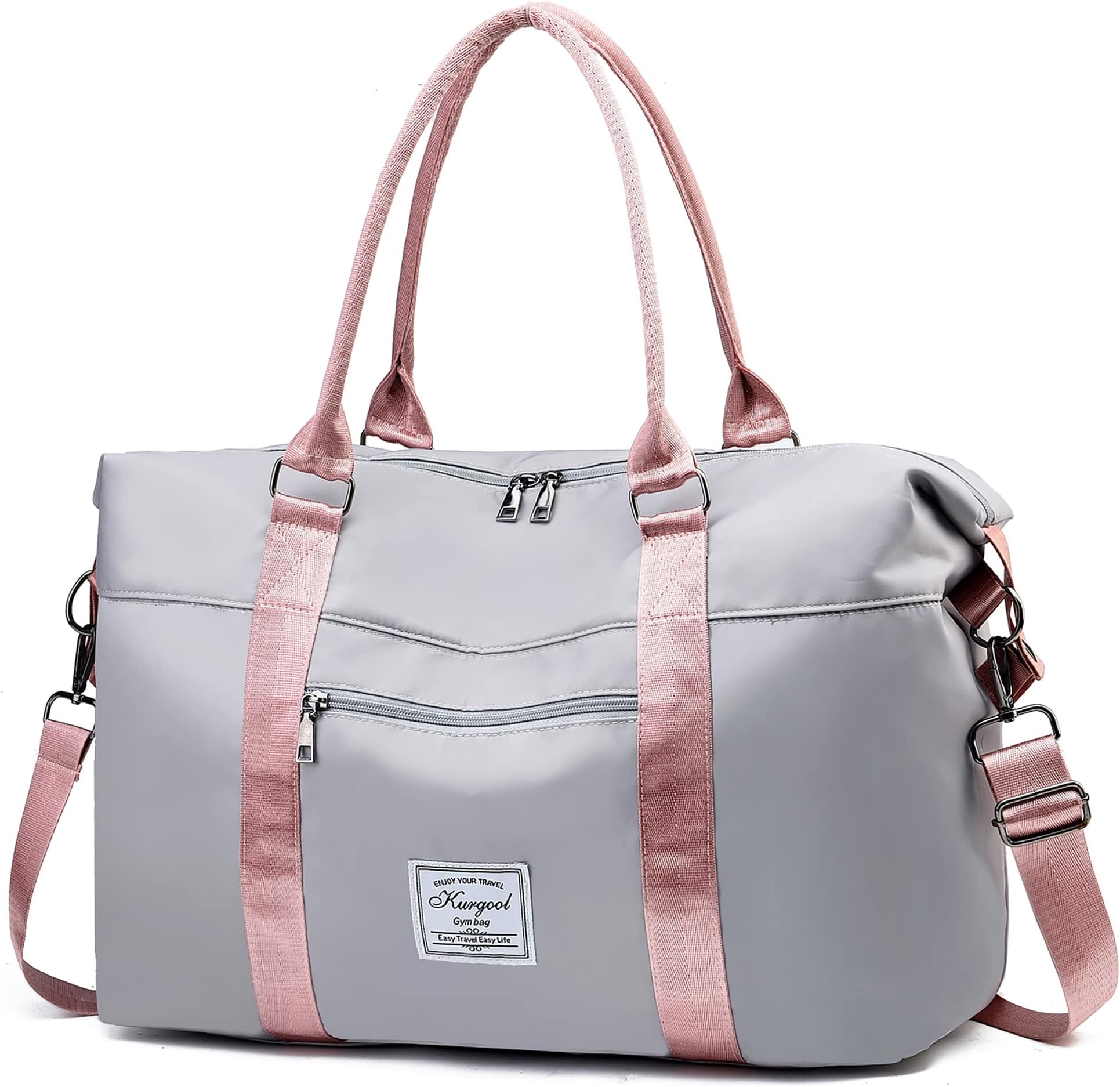 Gym Bag with Wet Pocket, Foldable Travel Duffle Bag Carry On Weekender Bags for Women, Waterproof Overnight Bag for Travel, Gym, Yoga