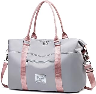 KURGOOL Gym Bag with Wet Pocket, Foldable Travel Duffle Bag Carry On Weekender Bags for Women, Waterproof Overnight Bag for Travel, Gym, Yoga