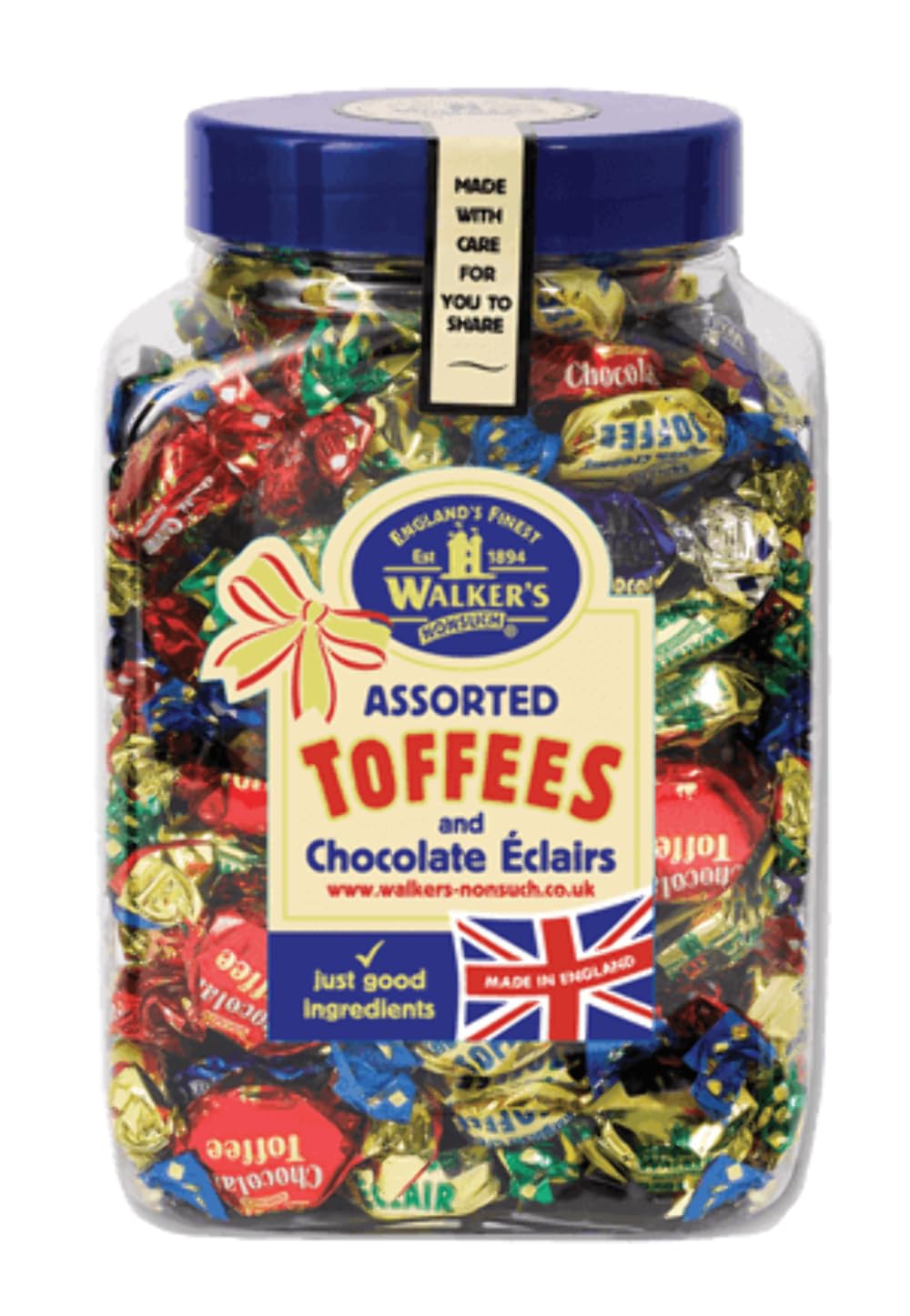 Walkers' Nonsuch Assorted Toffees & Chocolate Éclairs | Contains English Creamy, Milk & Dark Chocolate Covered, Banana Split & Milk Toffees | Traditional British Candy | 44.09 Oz (1.25kg)