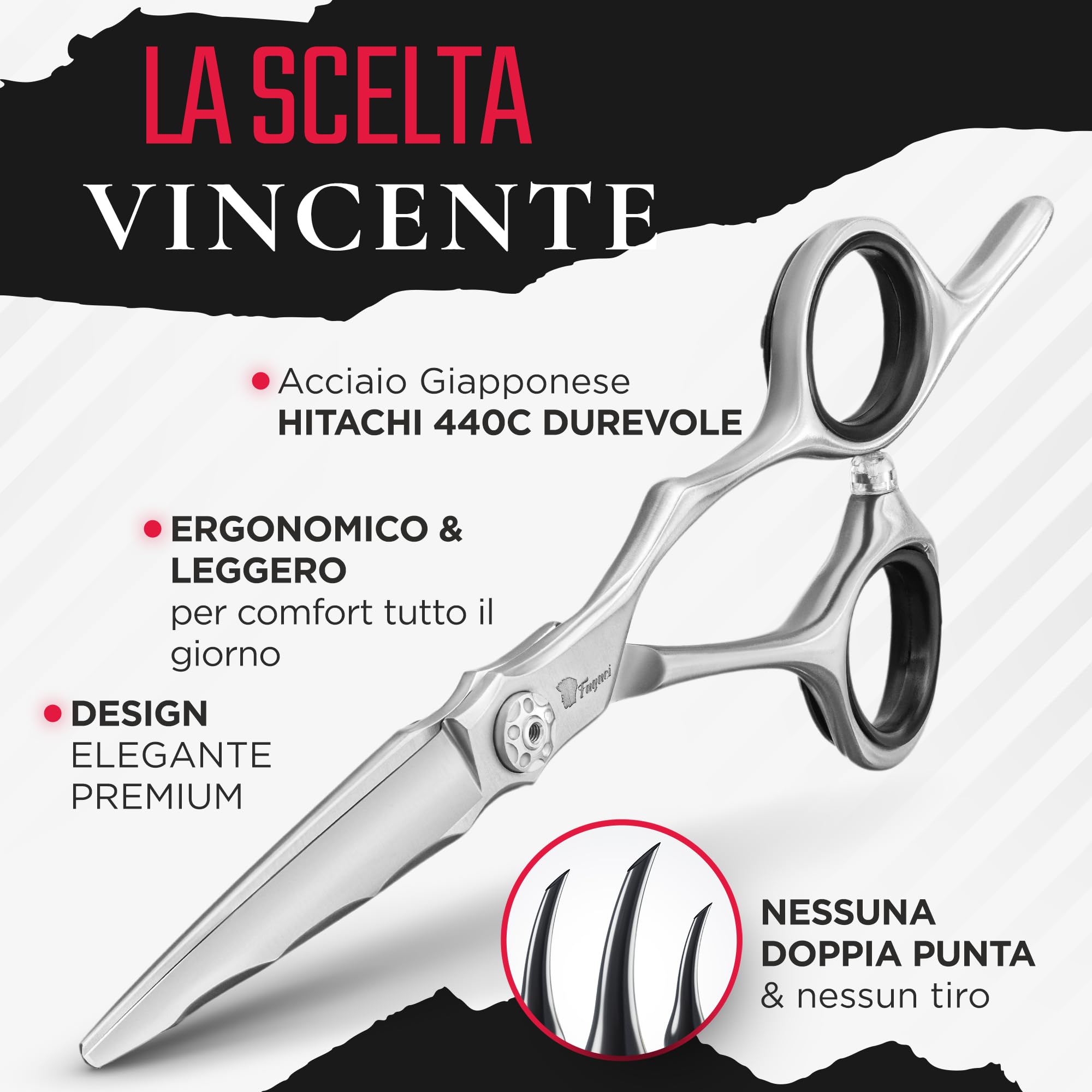 Fagaci Forbici Parrucchiere Professionali 5.5" Acciaio Giapponese per Tagli Ultraprecisi, Forbici Capelli Professionali Barbiere Lame Affilate Come Rasoi, Durata Estrema