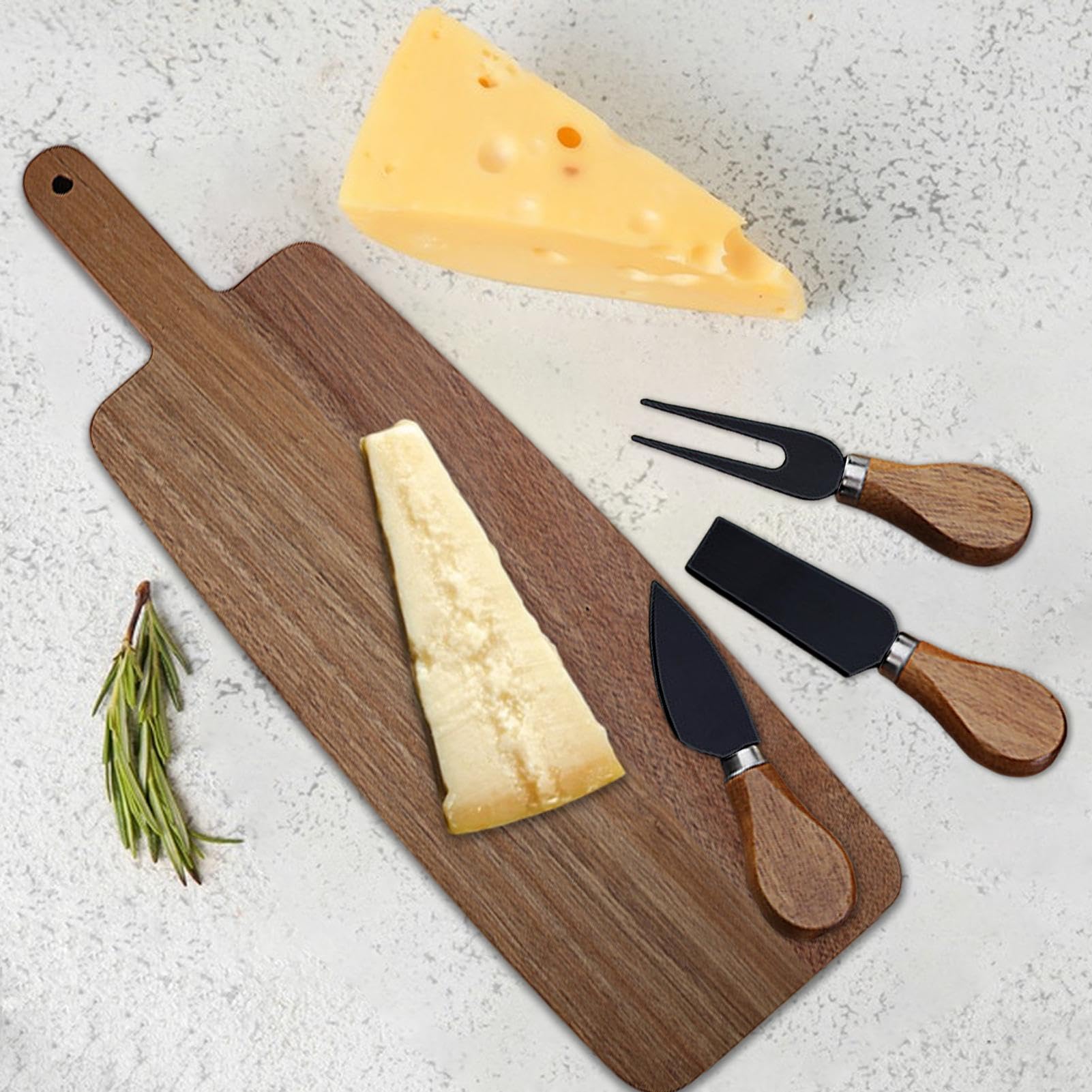 Juego de tablas de queso - tabla de embutidos de madera con asas - tabla de cortar para cocina, juego perfecto para fiestas y recepciones, juego de tablas de embutidos