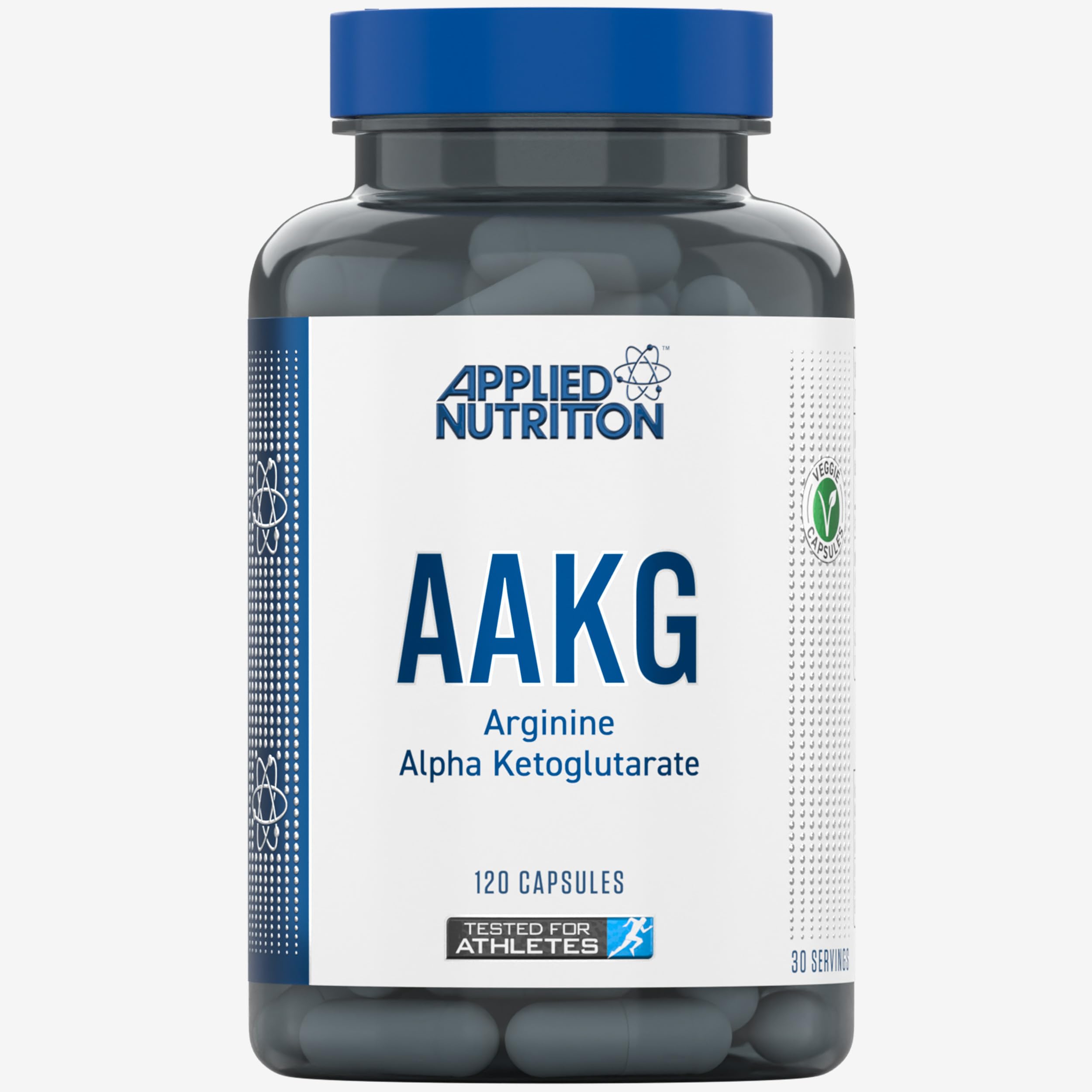 Applied Nutrition AAKG - L Arginine Alpha Ketoglutarate 800mg per Capsule, Nitric Oxide, Pre Workout Energy Boost, Muscle Pump Supplement (120 Capsules - 30 Servings)