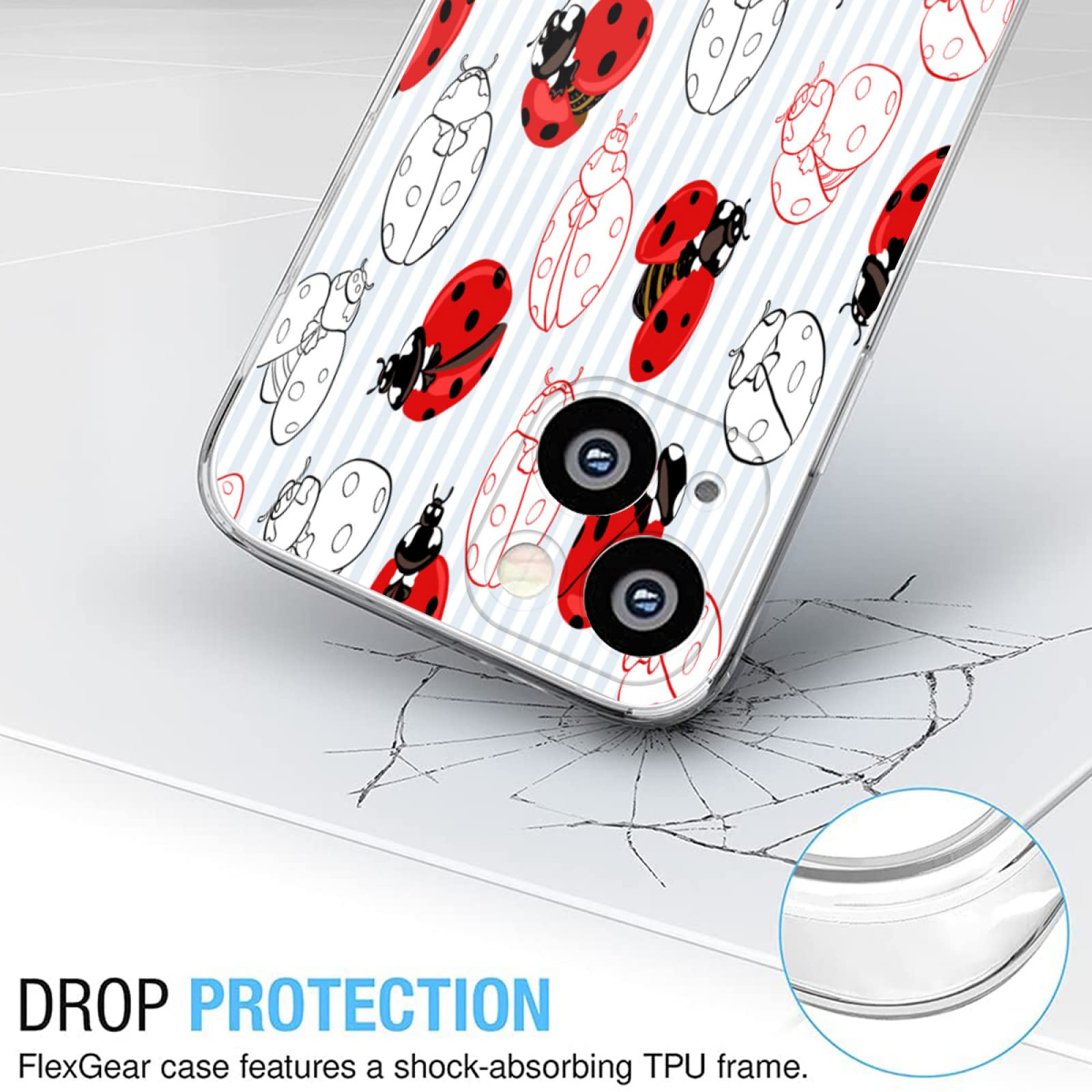 Amazon.co.jp: iPhone 13 Mini ケース 手描き てんとう虫 ウルトラ