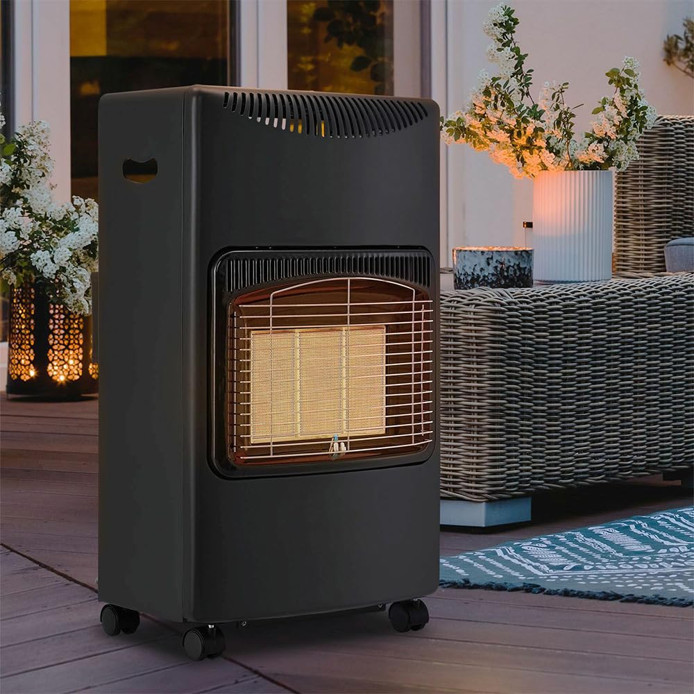 4200 Watt Gasheizung LPG inkl. Gasdruckregler Set | Gasheizofen, Heizstrahler, Gasheizgerät, Butan- und Propangasflaschen bis 15kg | nur für den Außenbereich
