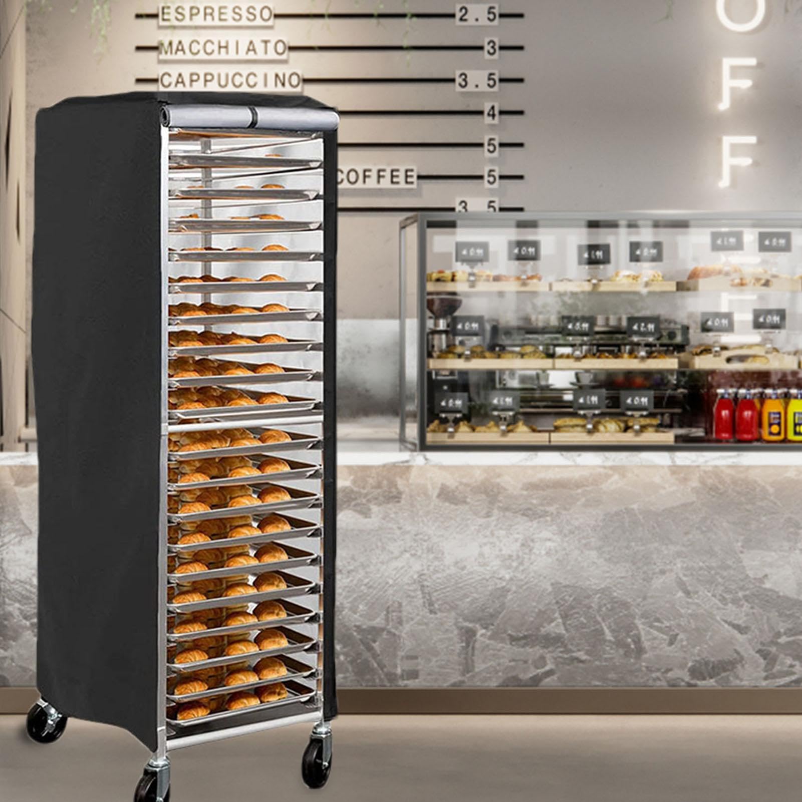 Speed ​​Rack-Abdeckfolie – Pfannenrost-Abdeckung, Brötchenrost-Abdeckung, gewerbliche Bäckerei | Rost-Abdeckung, Brotrost-Abdeckung mit Reißverschluss, Bäckerei-Einzelrost-Abdeckungen, wasserdicht, st