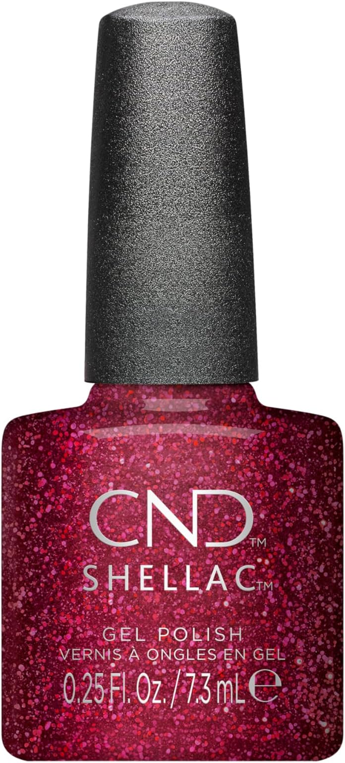 Shellac Gel Nail Polish, Long-lasting NailPaint Color with Curve-hugging Brush, Red/Burgundy Polish, 0.25 fl oz