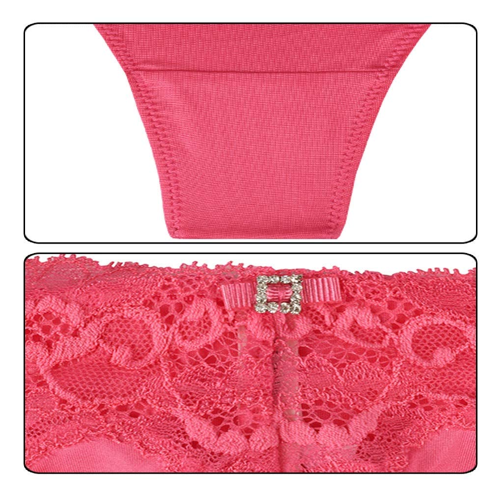 Sin marca Tanga de Encaje Sexy, algodón cómodo para Mujer, Cintura Baja, Calzoncillos Rojos (Talla: L)