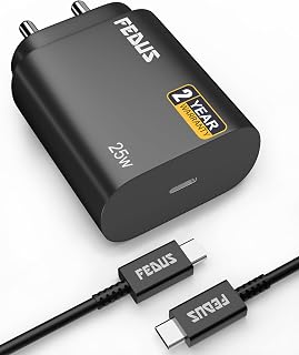 FEDUS BOLT-25 PRO 25W Super Fast Charger for Samsung Galaxy S25 S24 S23 Ultra, S22, S21, S24 FE, Note 20, Z Fold 6/5, A55 ... Price In India