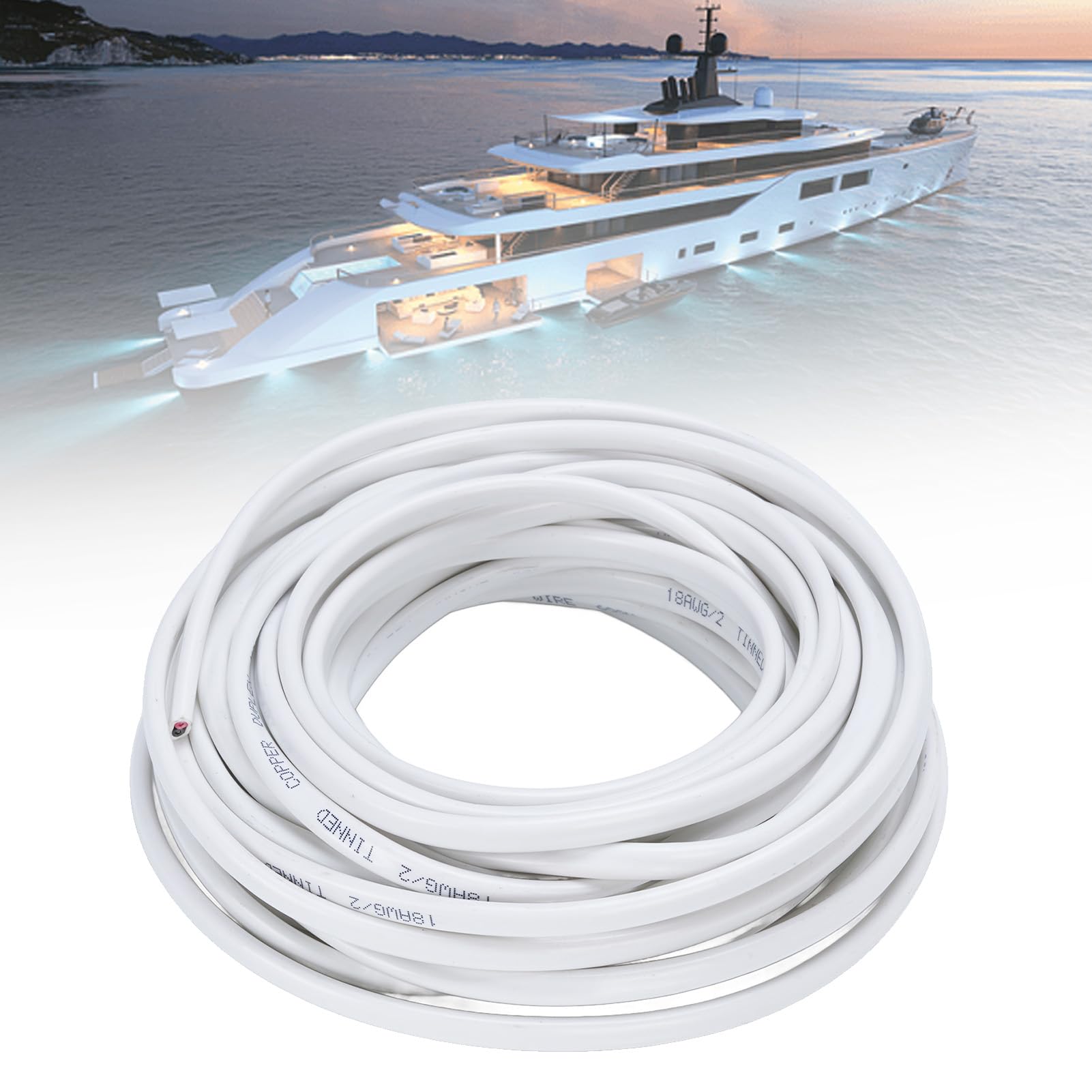 18 Gauge Marine Wire High Purity OFC 30ft Marine Grade Electrical Cable Boat Yacht Automotive RV Trailer