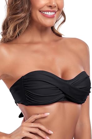Ocean Blues Womens Strapless Bandeau Bikini Tops