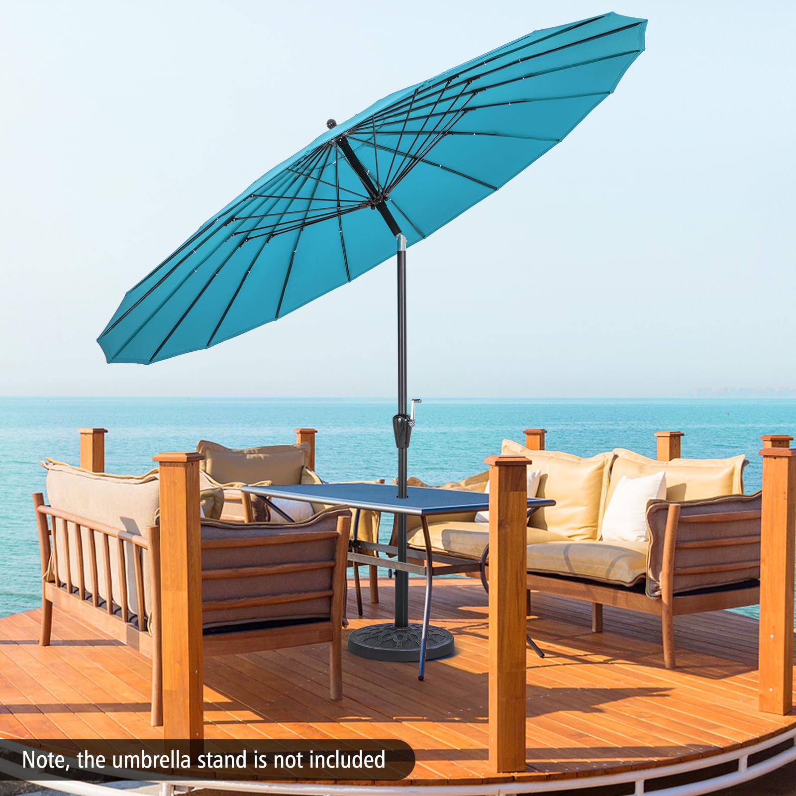 9ft round patio umbrella Tangkula Umbrella, Outdoor Market with 18 Fiberglass Ribs, Push Button Tilt, Crank, Fade-resistant Canopy & Ventilation, Aluminum Table Umbrella for Backyard, Pool (Turquoise) : Patio, Lawn Chanel Travel Line Tote: Internal visor The Flash Furniture Sunny Color:Violet Smoke
