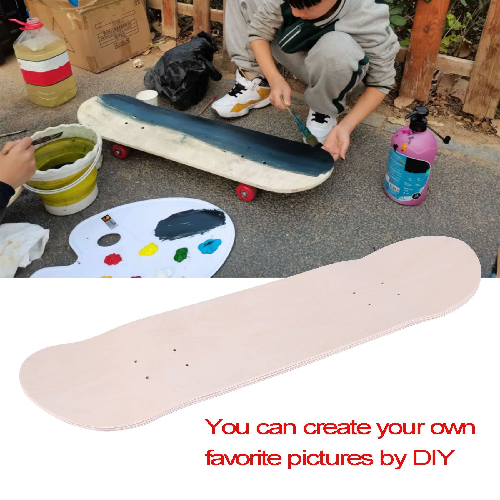 8 8 couches d'érable vierge double concave skateboards naturel planche à roulettes table érable
