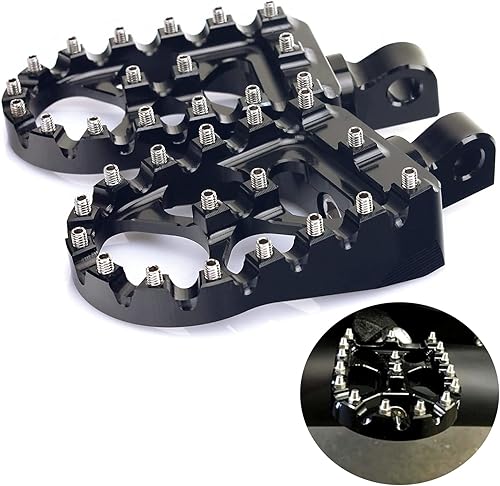 TARAZON CNC pedal ancho y grueso rotativo MX para motocicleta customizable Chopper, estilo Bobber para Harley Davidson, Negro