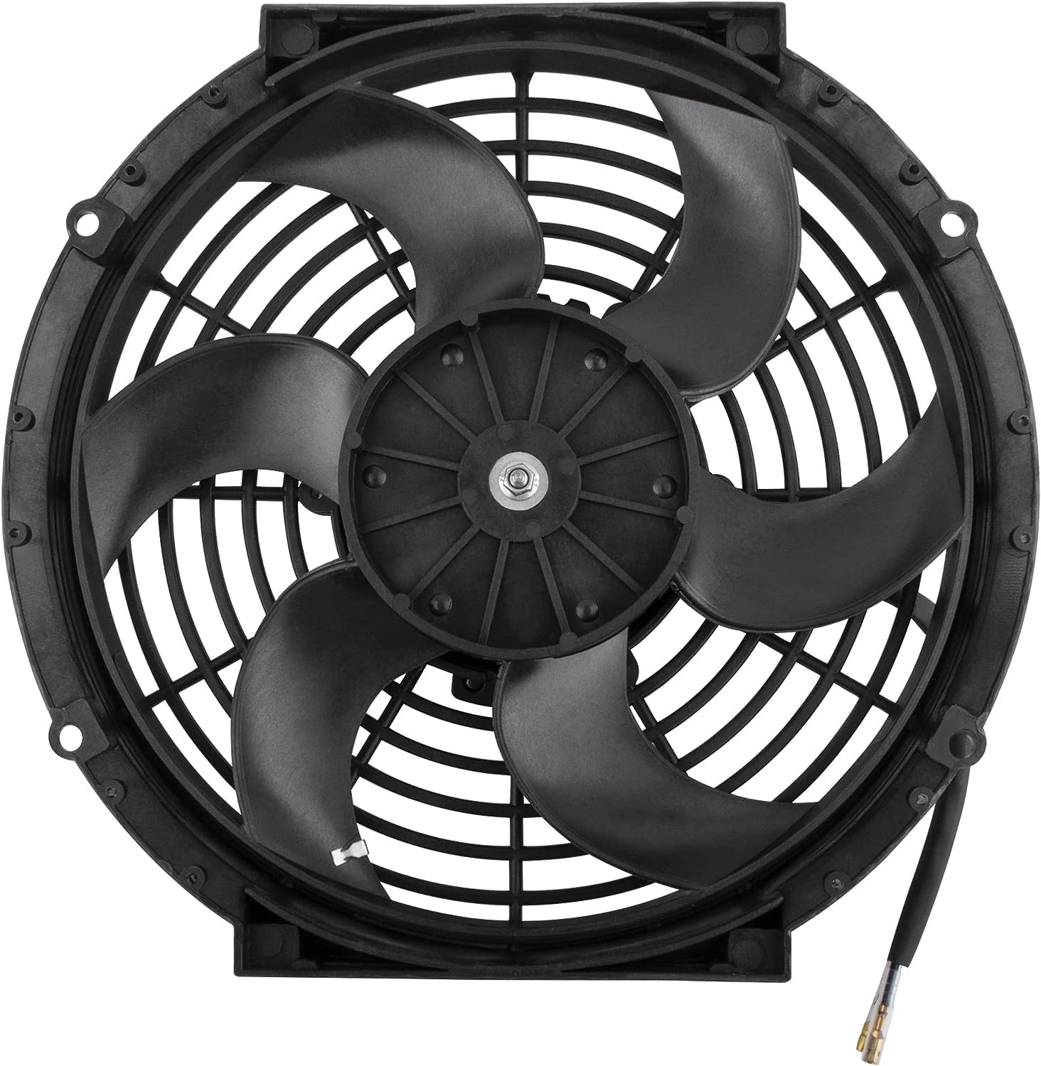 10 Inch 6 Blades Universal Slim Fan Push Electric Radiator 12V 90W High Performance Cooling Fan Mount Kit Black