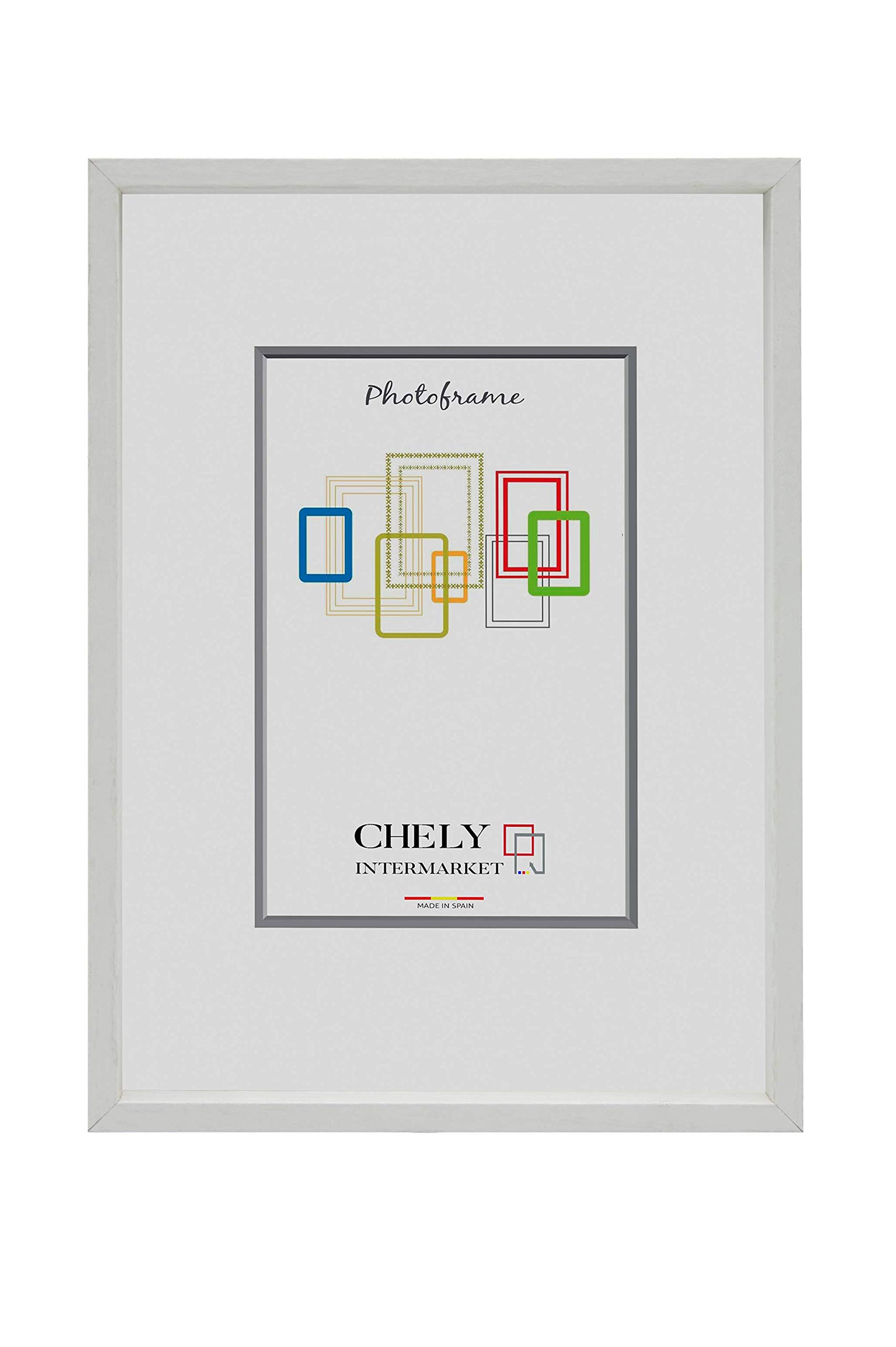 CHELY INTERMARKET | 5B3A | Marco de Fotos A4 MOD-3507 (Blanco) | Estilo galería | Marco de Madera para decoración de casa | Fotografías de Boda | Listado de Precios.(3507-A4-0,50)