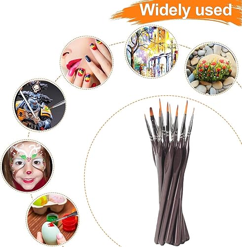 Miniatura 6 de Pinceles en miniatura, 12 pinceles de modelo, juego de pinceles de pintura con microdetalles, pinceles pequeños para manualidades, detalles finos