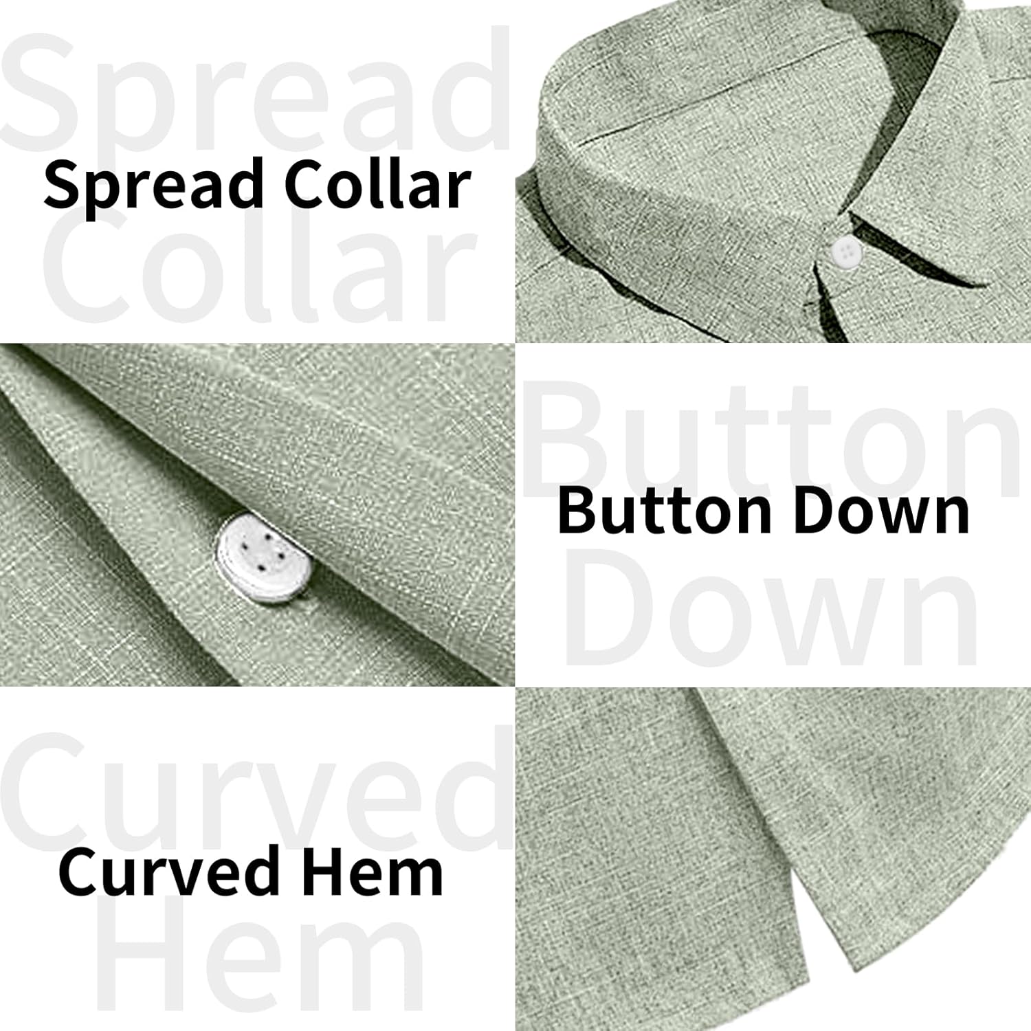 Mens Linen Shirt Classic Button Down Shirt Casual Short Sleeve Blouse Wedding Holiday Summer Tops Lightweight Tee - Image 5