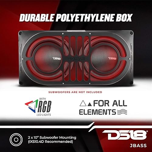 Miniatura 4 de DS18 JBASS - Carcasa exclusiva de subwoofer de puerta trasera para Jeep Wrangler JK, JKU y JL (2007-2020) se adapta a 2 subwoofer bajo de 10